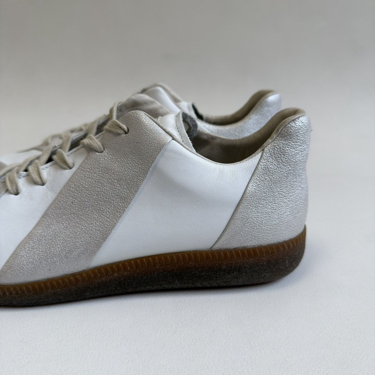 Maison Margiela S/S 10 Silver/White Striped GAT Sneakers Size US 9 / EU 42 - 14 Thumbnail