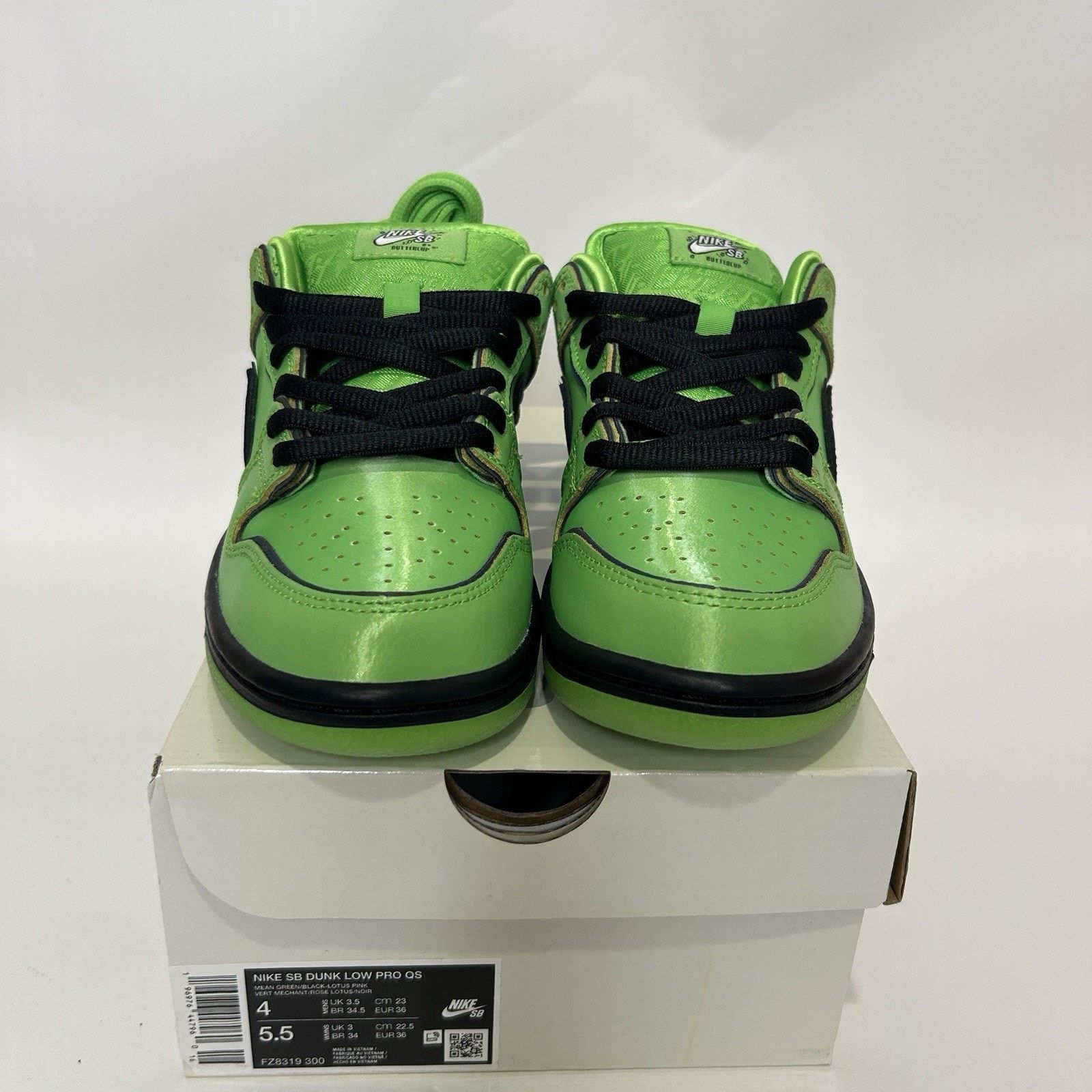 Nike Nike SB Dunk Low QS The Powerpuff Girls “Buttercup” Size US 5.5 / IT 35.5 - 2 Thumbnail
