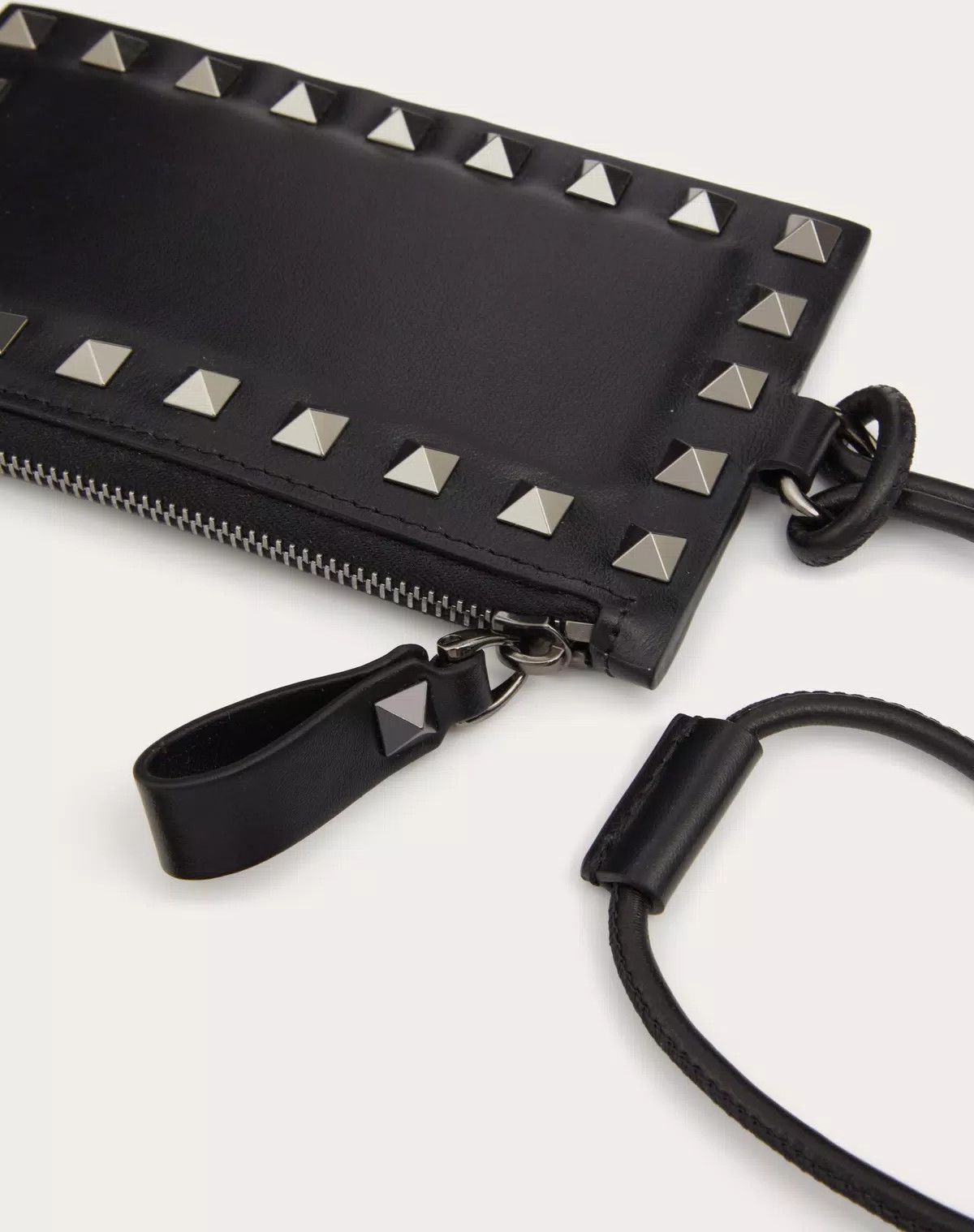Valentino oc11z0725 Size:OS/Rockstud Calfskin Card Holder in black Size ONE SIZE - 2 Thumbnail