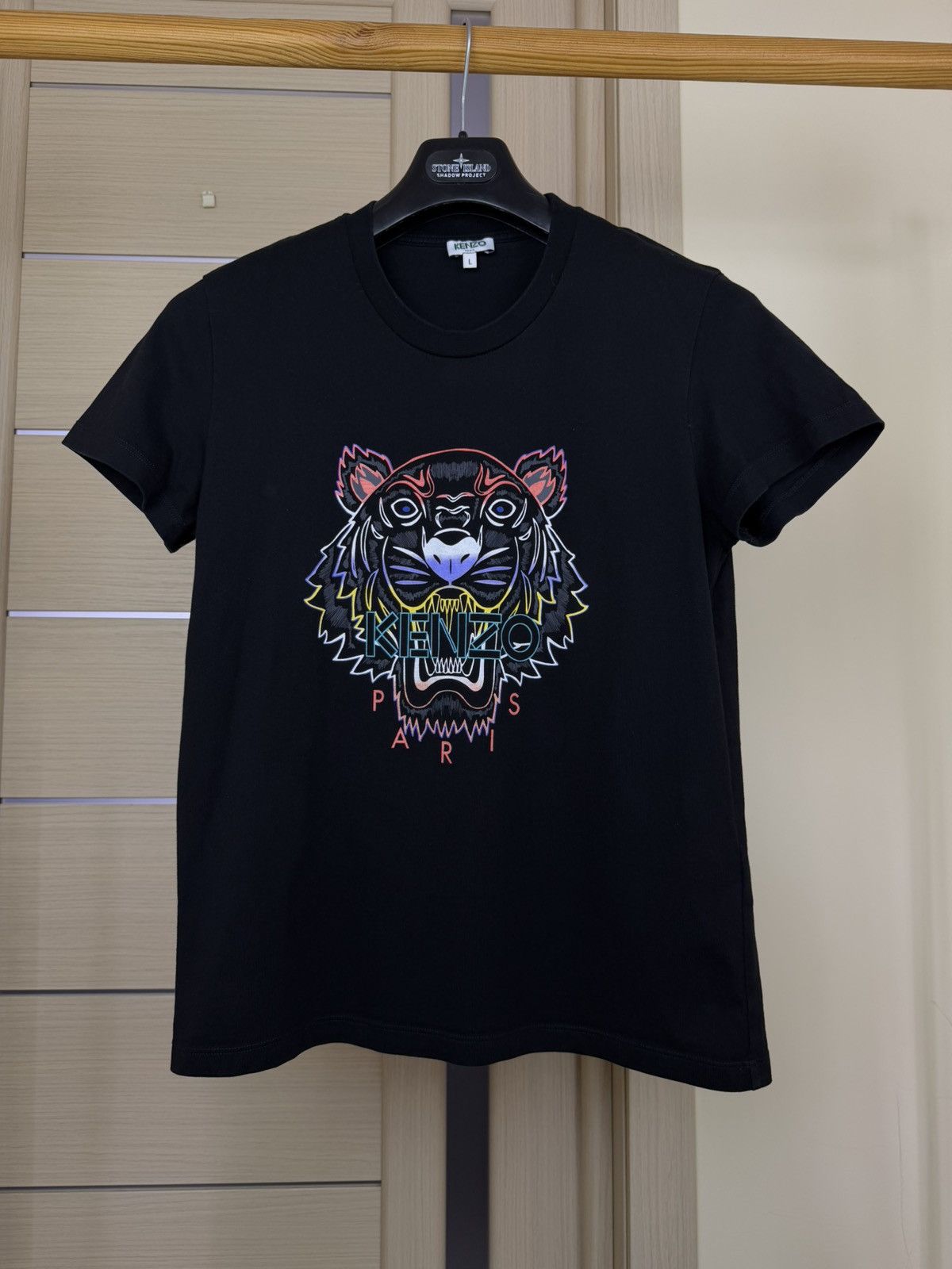 Kenzo Kenzo Paris Tiger Head Graphic T-Shirt Black wmns Logo Tee Size L / US 10 / IT 46 - 3 Thumbnail