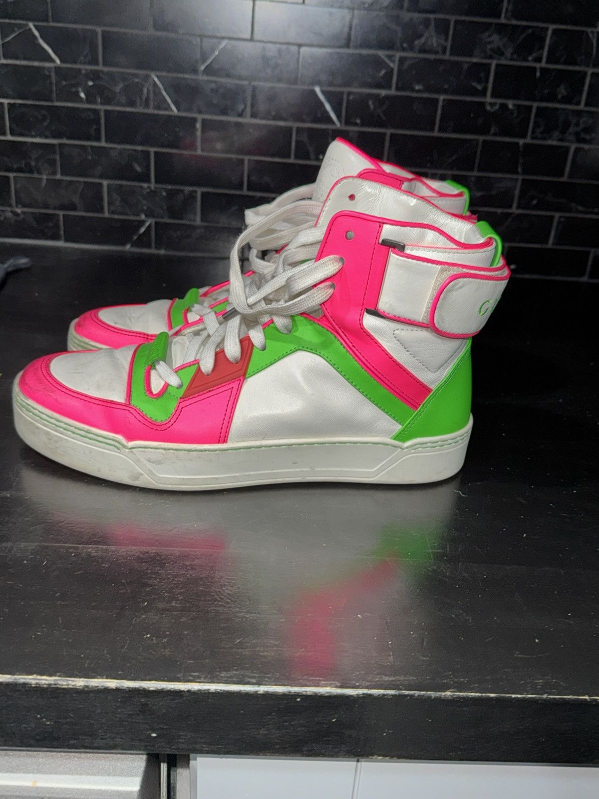 Gucci Gucci Leather high top sneakers Size US 8.5 / EU 41-42 - 2 Thumbnail