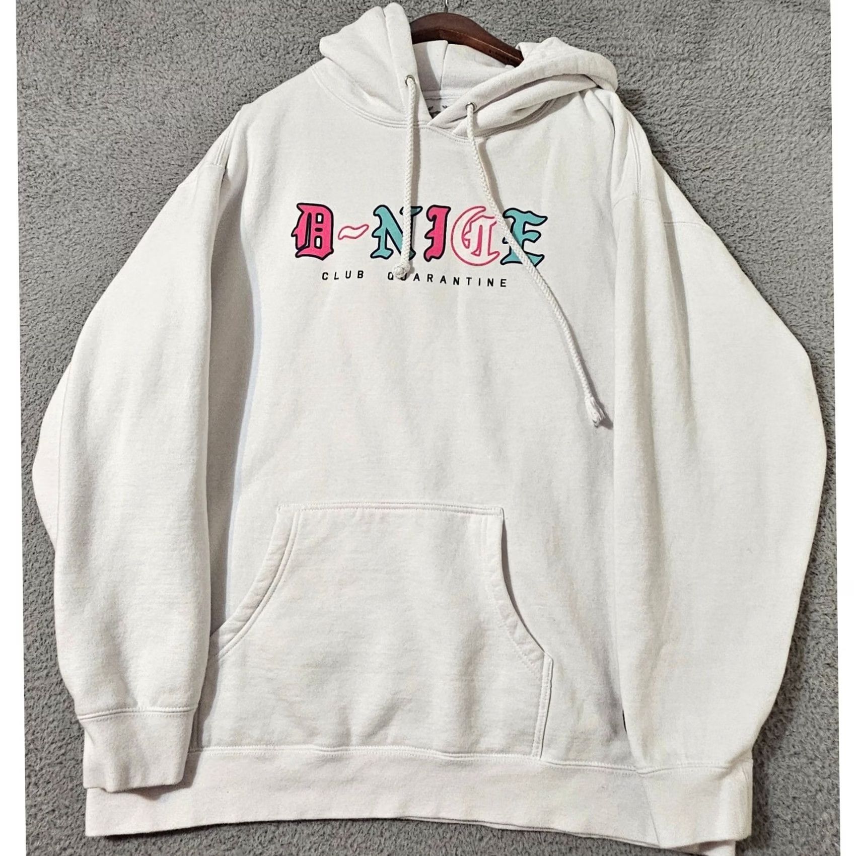 Vintage Beacon Athletics D Nice Club Quarantine White Hoodie Size 2XL Men's Size US XXL / EU 58 / 5 - 2 Thumbnail