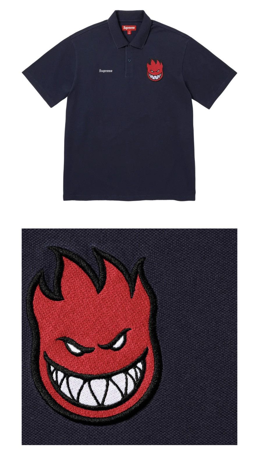 Supreme Spitfire Navy Polo SS26 Size Medium IN HAND