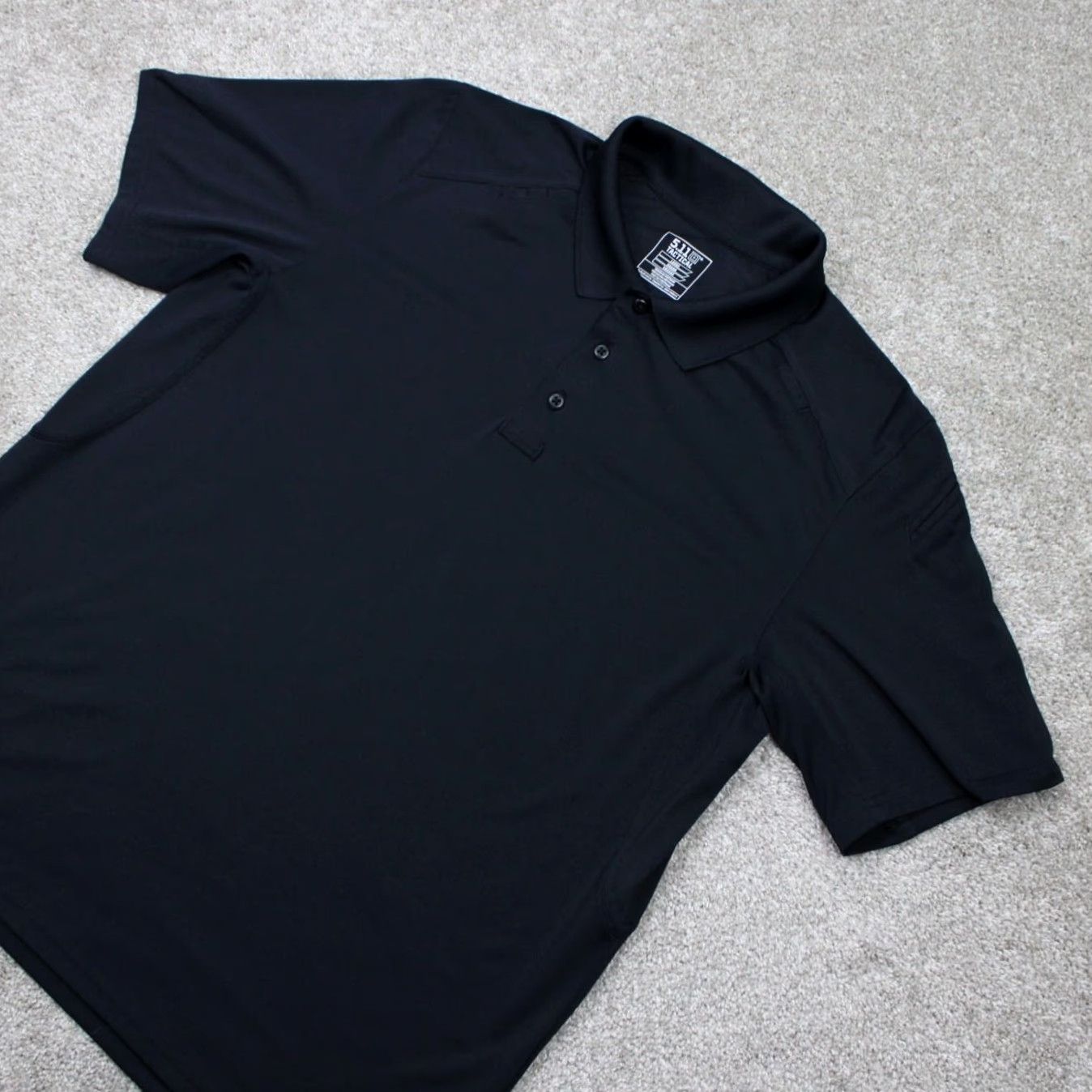 Vintage 5.11 Tactical Helios Polo Shirt Mens Large Black Short Sleeve Polyester Pullover Polo Size US L / EU 52-54 / 3 - 3 Thumbnail