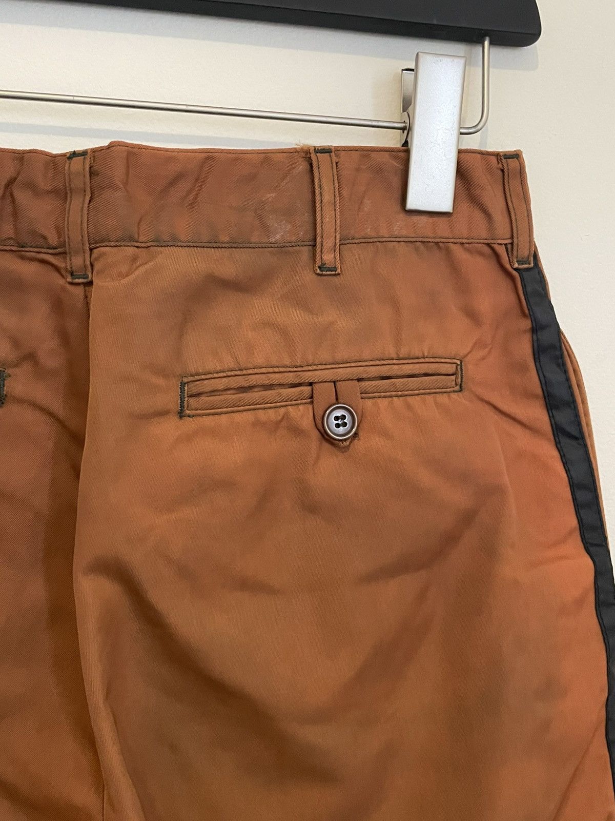 Helmut Lang 1996 Burnt Orange Nylon Stripe Trousers Size US 30 / EU 46 - 8 Thumbnail