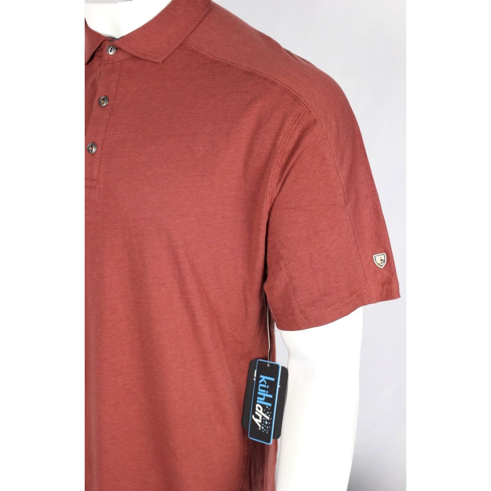 Vintage Kuhl Polo Short Sleeve Shirt S Sundried Tomato 7488 - Brazen Kuhldry Men’s Cotton Tencel Nylon Blend Polo Shirt, Solid Red, Collared, Button Closure Size US S / EU 44-46 / 1 - 3 Thumbnail