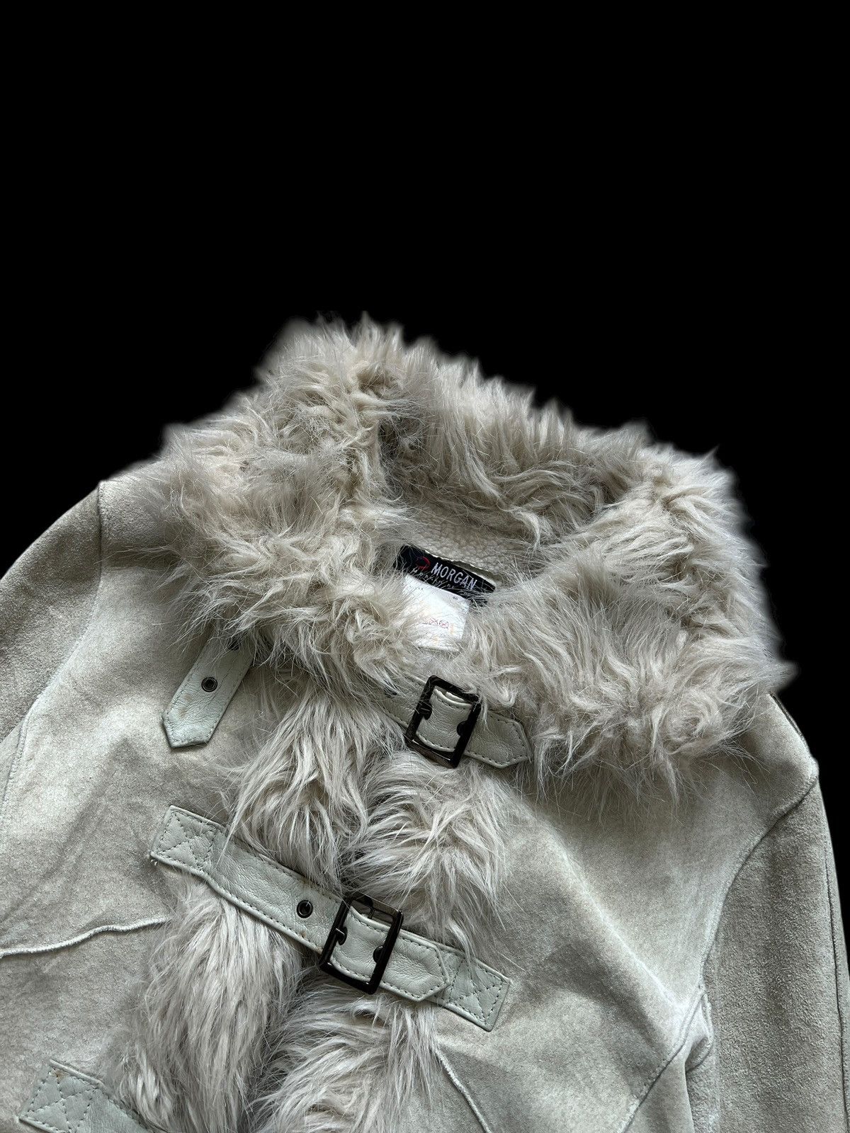 Japanese Brand Vintage Morgan De Toi Pig Suede Leather Fur Jacket I6W9 LGB Size M / US 6-8 / IT 42-44 - 3 Thumbnail
