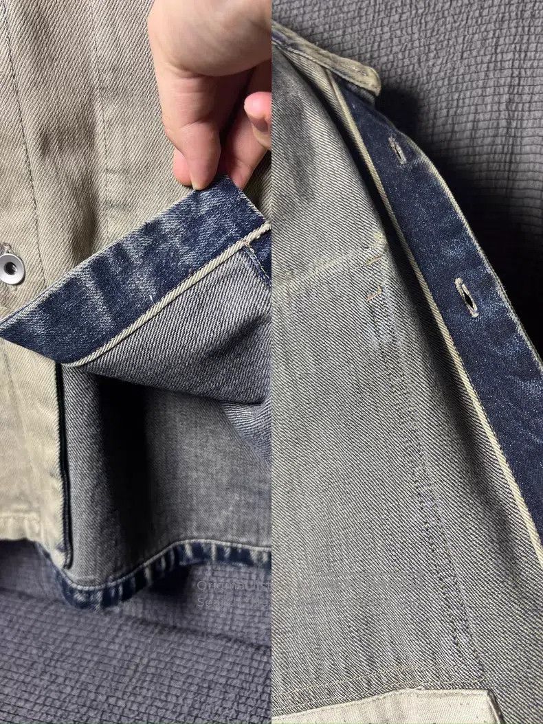 Rick Owens Rick Owens Washed Bleach Distressed Ribbon Denim Shirt Jac Size US M / EU 48-50 / 2 - 8 Thumbnail