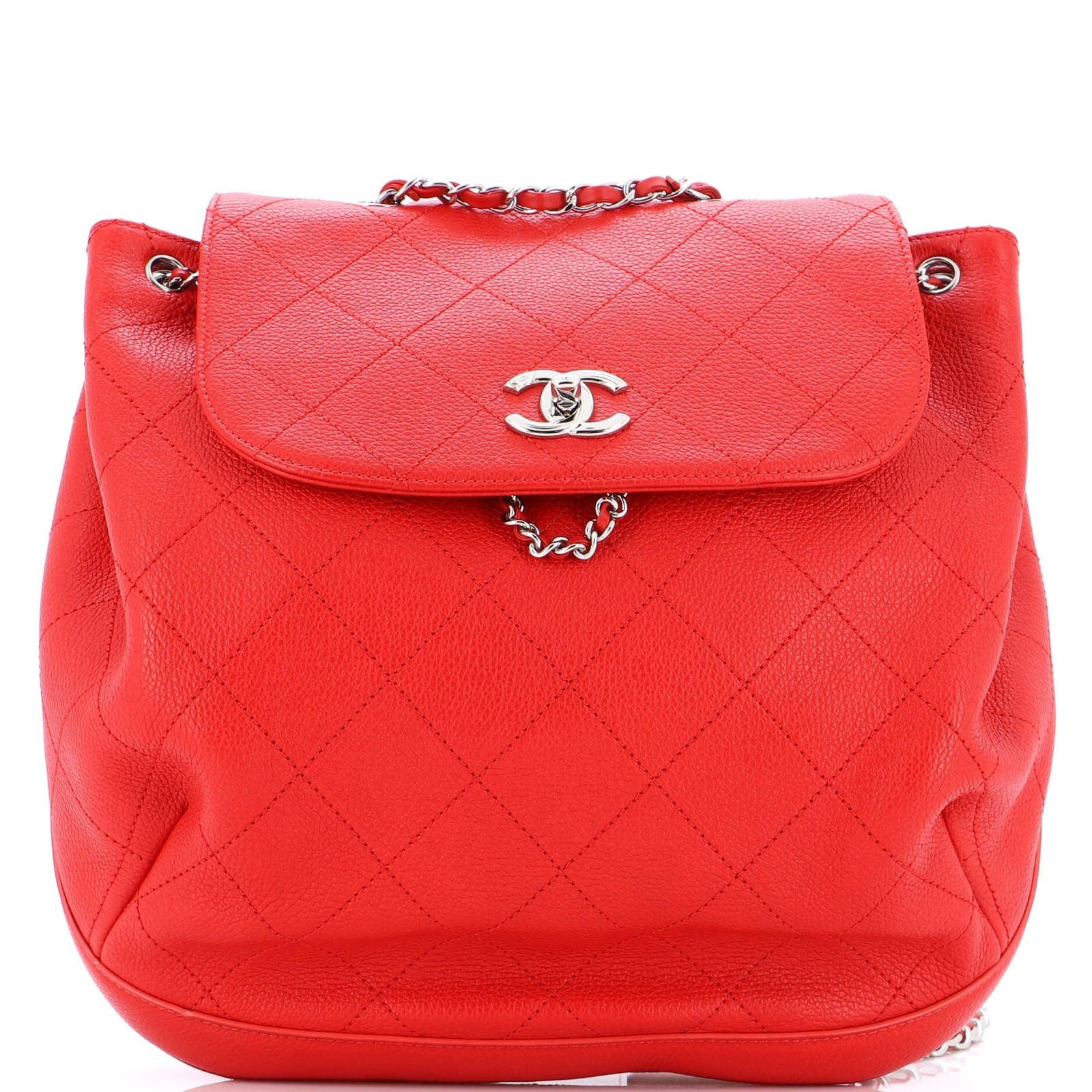 CC Drawstring Backpack Quilted Caviar Medium
