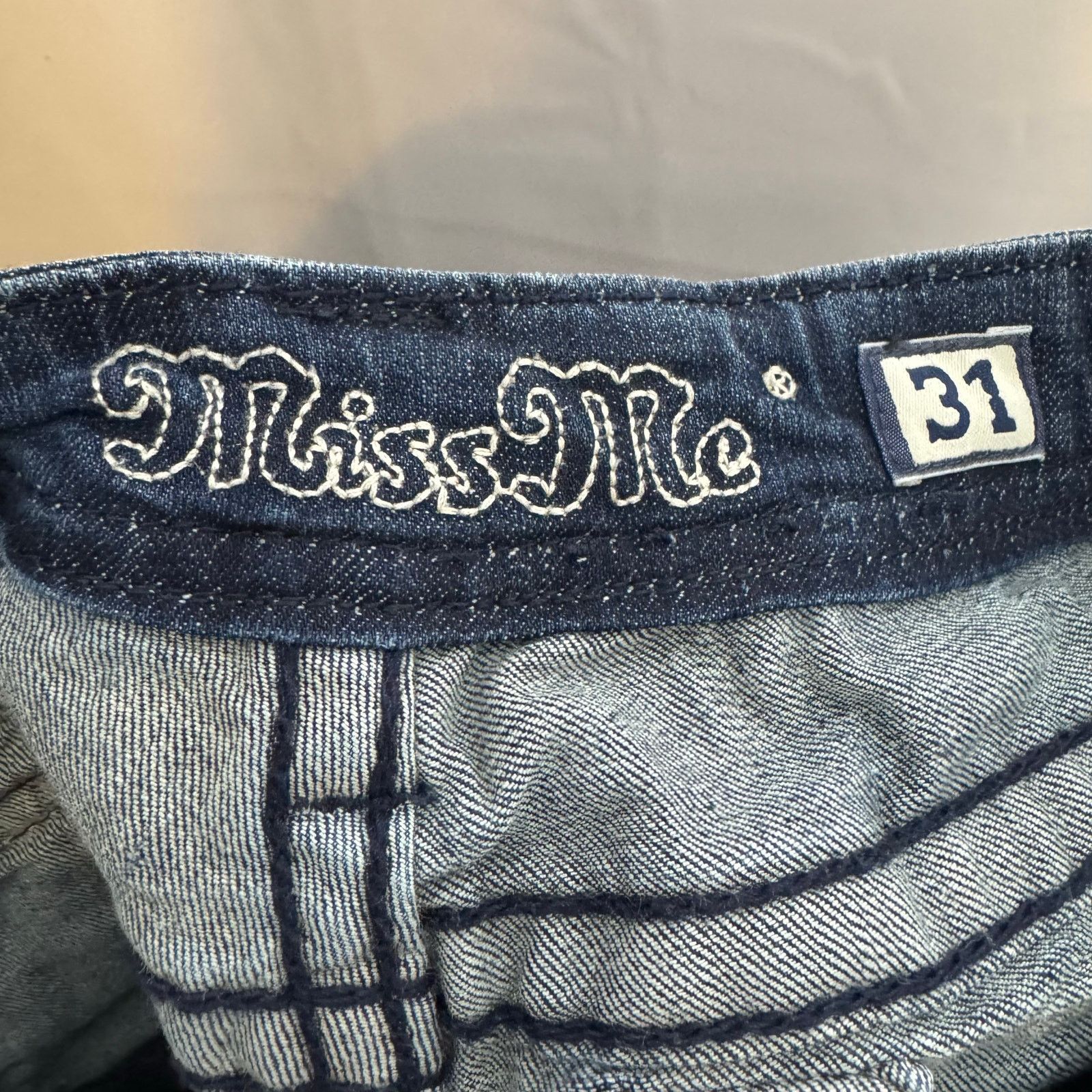 Miss Me Miss Me Mid Rise Bootcut Jeans 31 Embellished Flap Pockets Size 32" / US 10 / IT 46 - 8 Thumbnail