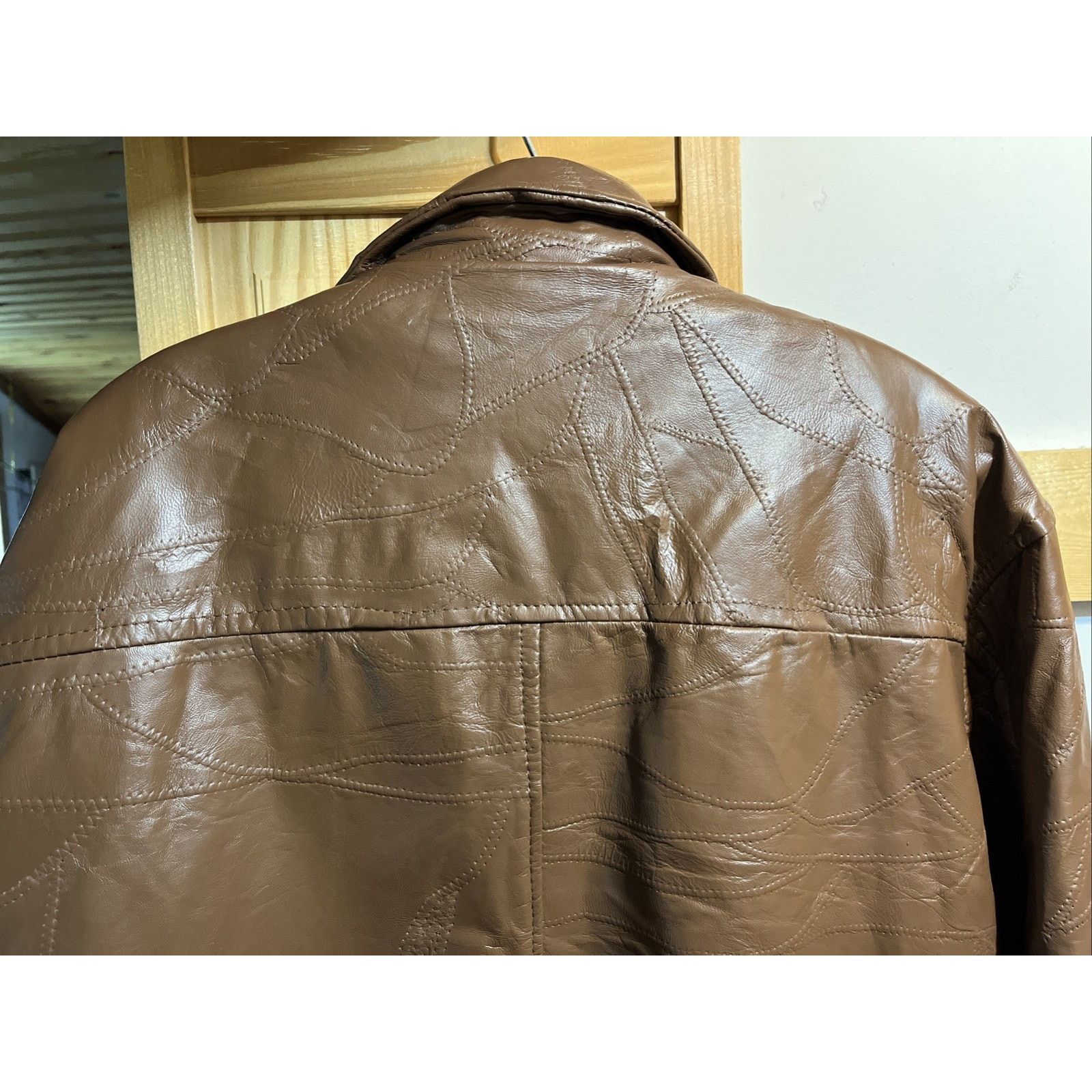Haband Haband Executive Division XL Brown Leather Jacket Patchwork Size US XL / EU 56 / 4 - 8 Thumbnail
