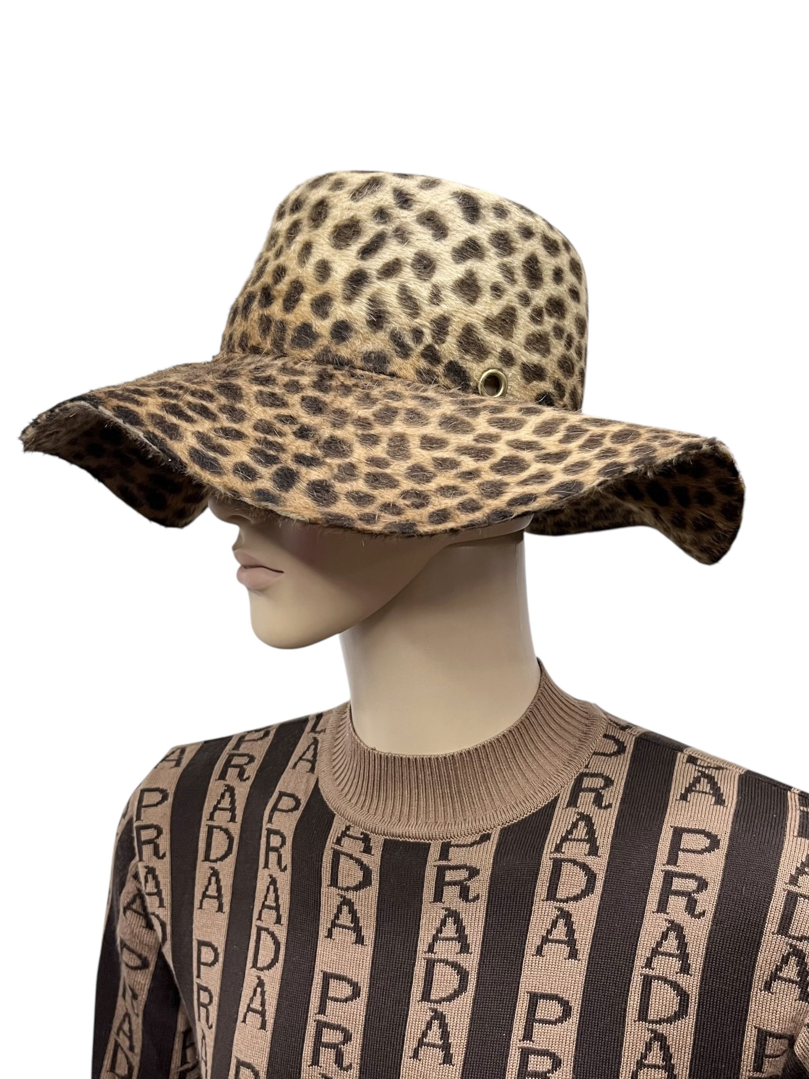 Designer × Handmade × Los Angeles Apparel 🔥GLADYS TAMEZ MILINERY Leopard Hat Handmade in Los Angeles Size ONE SIZE - 1 Thumbnail