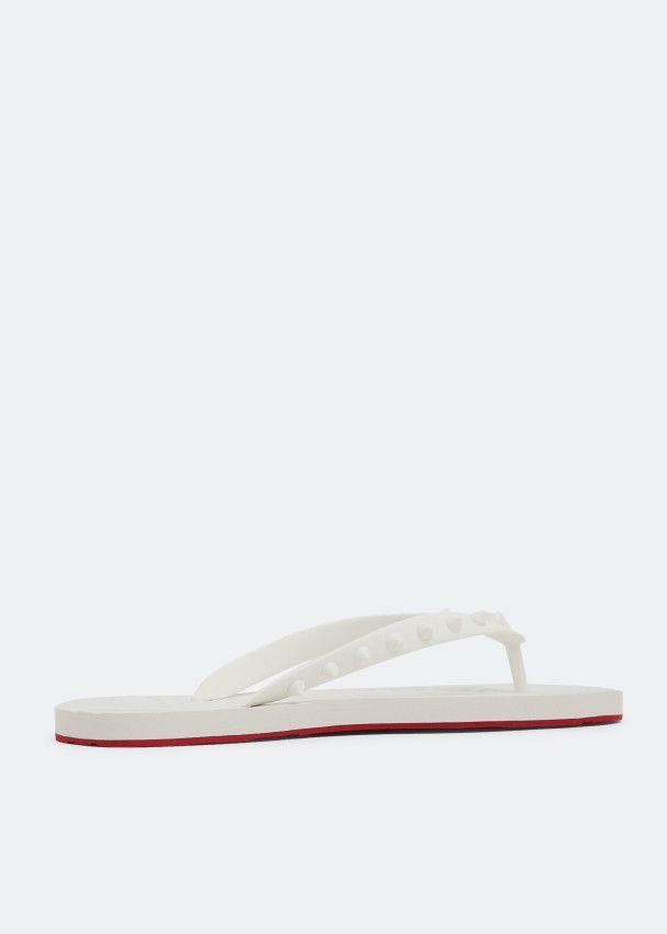 Christian Louboutin o1bcso1str1024 Loubi Flip Flat in White Size US 9 / EU 42 - 2 Thumbnail