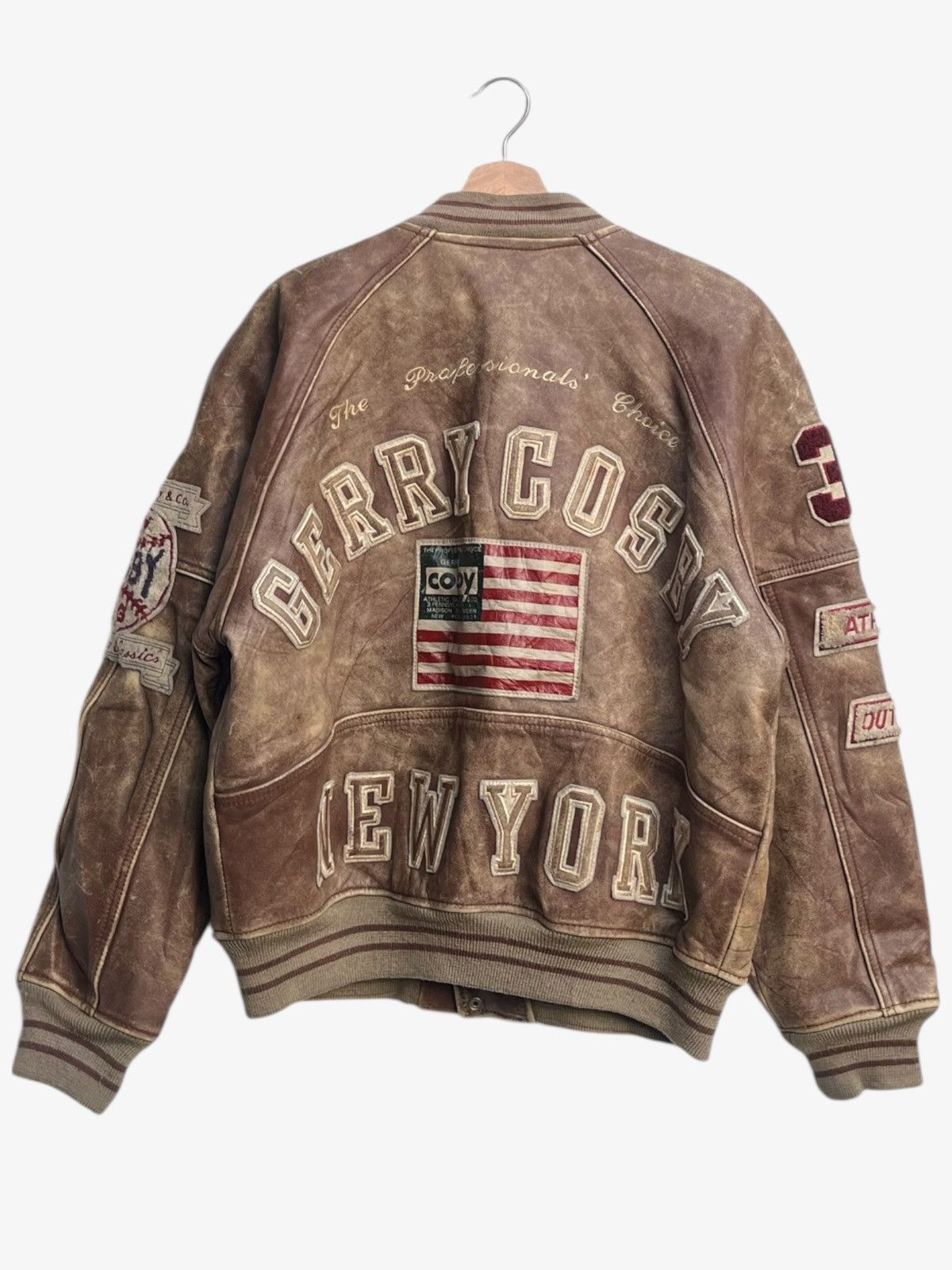 Genuine Leather Vintage Iconic Gerry Cosby New York Leather Stadium Jacket Size US XS / EU 42 / 0 - 2 Thumbnail
