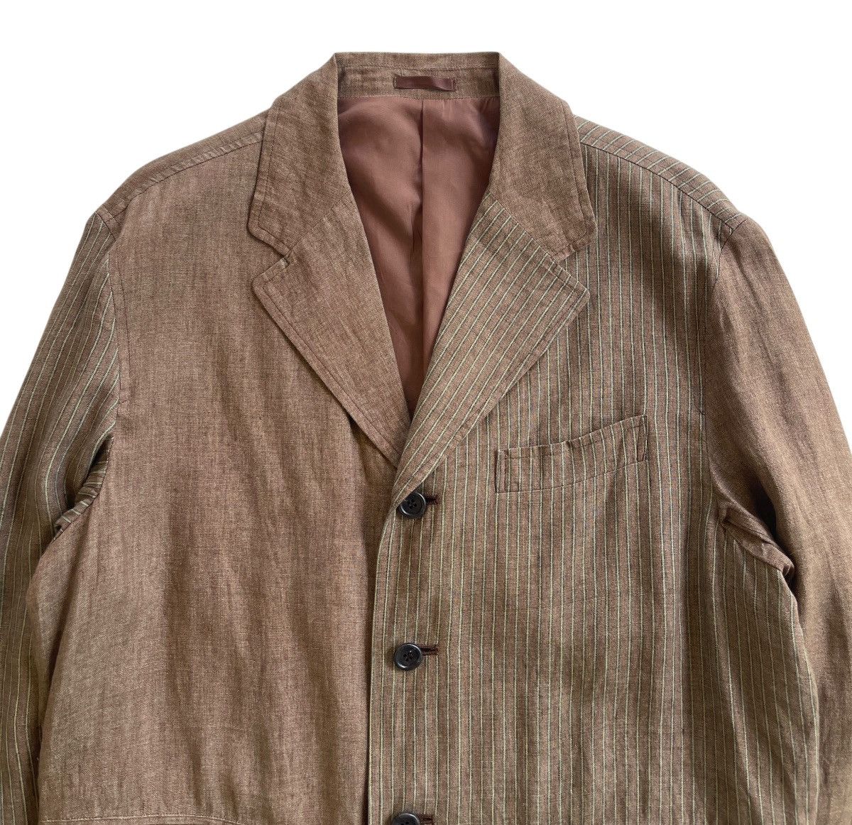 Christian Dior Monsieur Christian Dior Linen Hybrid Stripe Coat Size US M / EU 48-50 / 2 - 3 Thumbnail