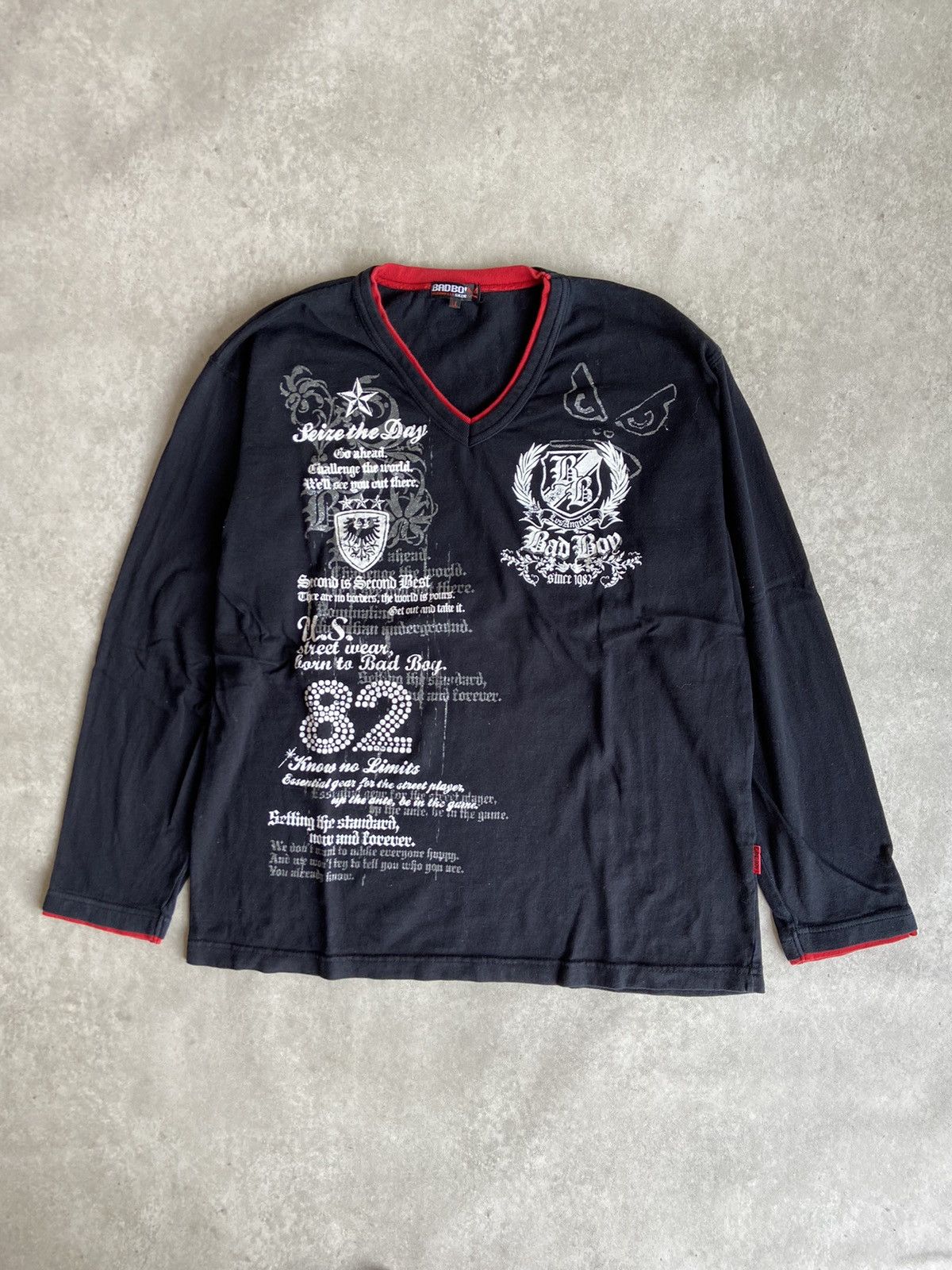 If Six Was Nine × Japanese Brand × Le Grande Bleu (L.G.B.) Y2K Bad Boy Poem Double Layer Long Sleeve Size US L / EU 52-54 / 3 - 1 Thumbnail