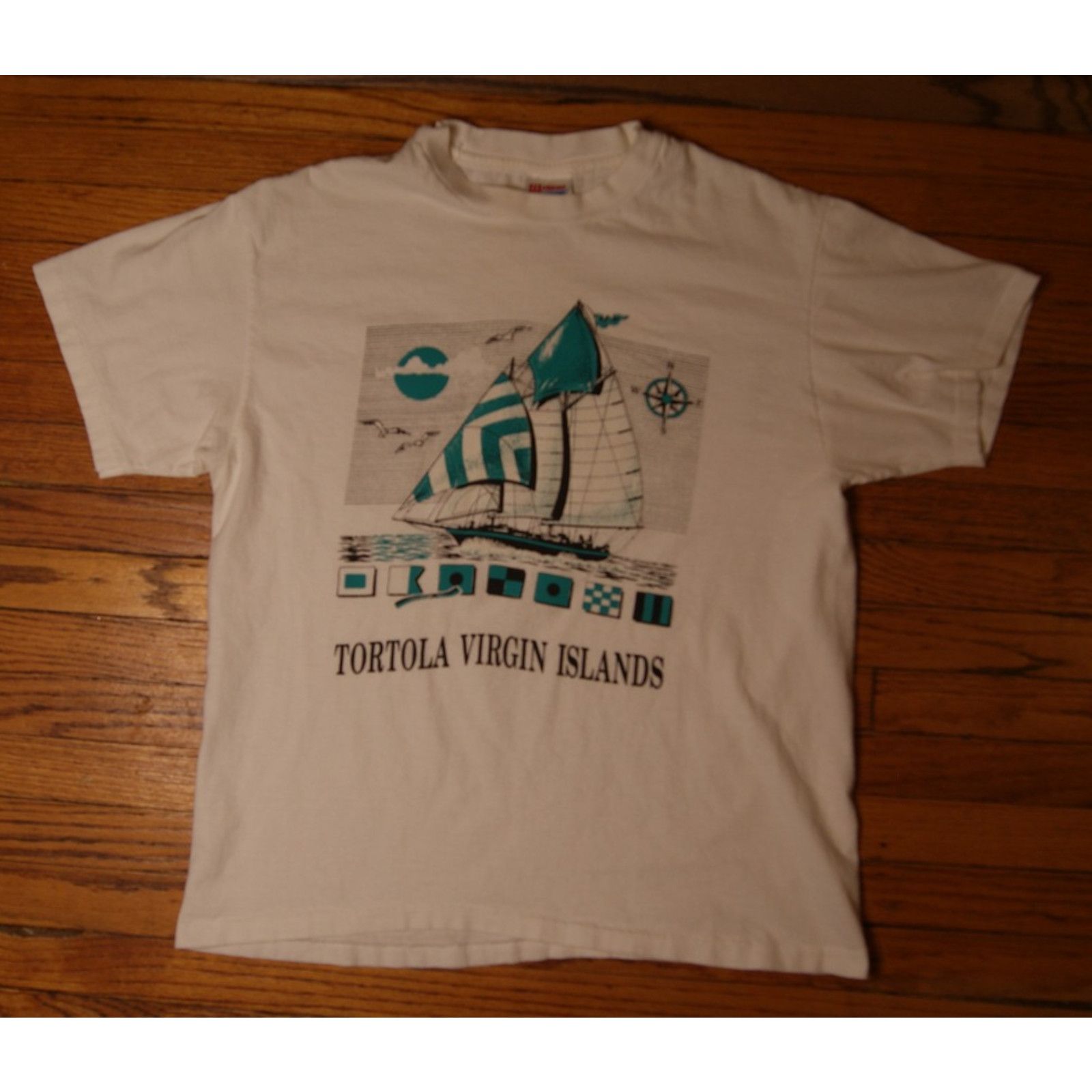 Hanes VTG TORTOLA VIRGIN ISLANDS PUFF PRINT L TShirt Single Stitch Size US L / EU 52-54 / 3 - 2 Thumbnail