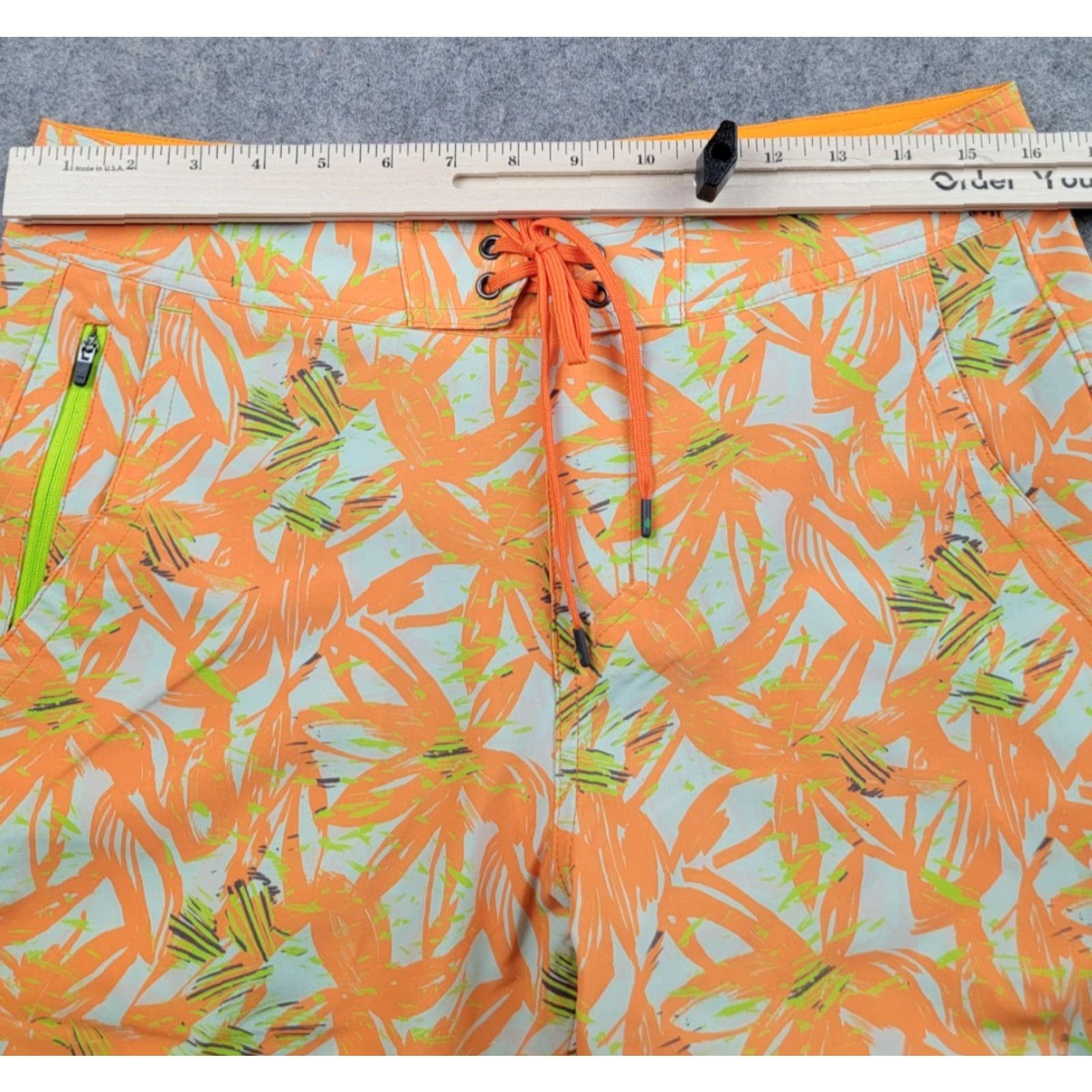Vintage Stio Board Shorts Mens 32 Orange Yellow Hawaiian Floral NWT Beach, Outdoor, Quick Dry, UV-Protection, Surfing, CFS Size US 32 / EU 48 - 3 Thumbnail