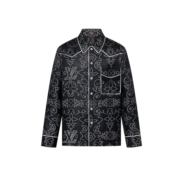 Louis Vuitton Printed Long-Sleeved Silk Pyjama Overshirt Size US XXL / EU 58 / 5 - 1 Thumbnail