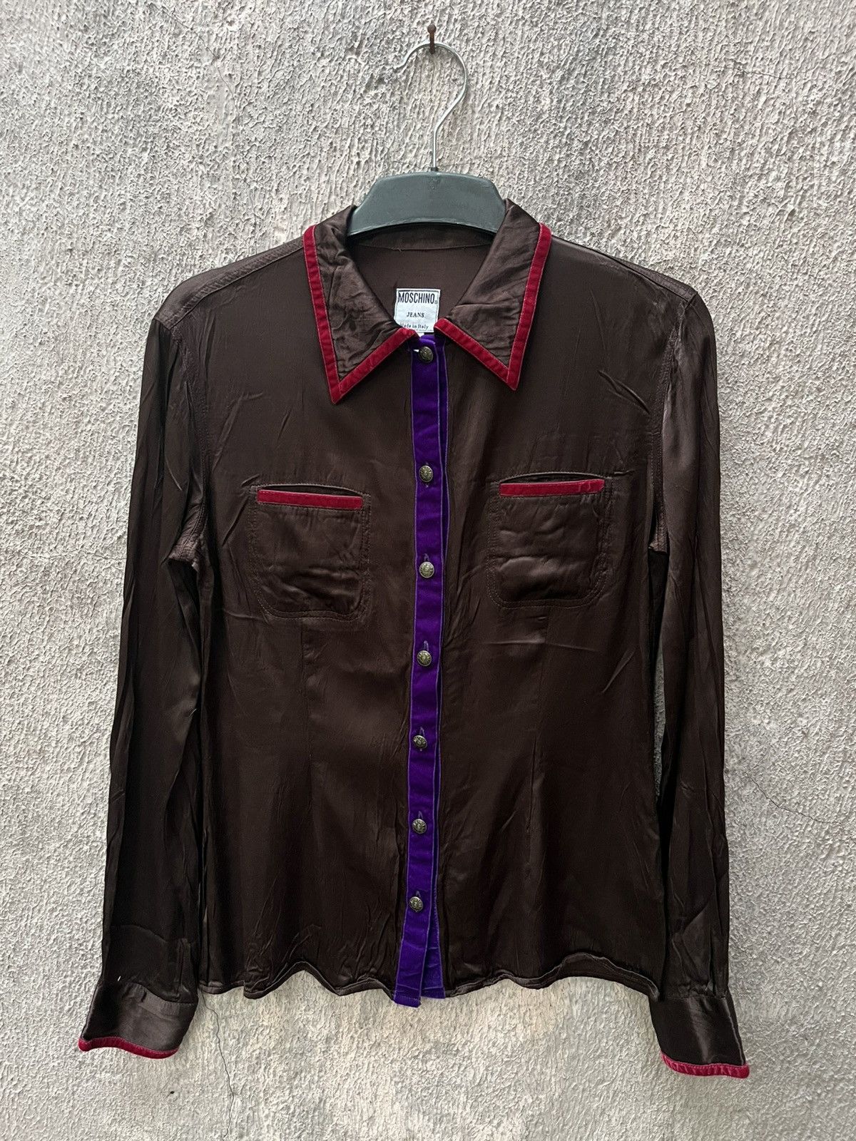 Moschino Vintage Moschino Slik Shirt Size M / US 6-8 / IT 42-44 - 2 Thumbnail