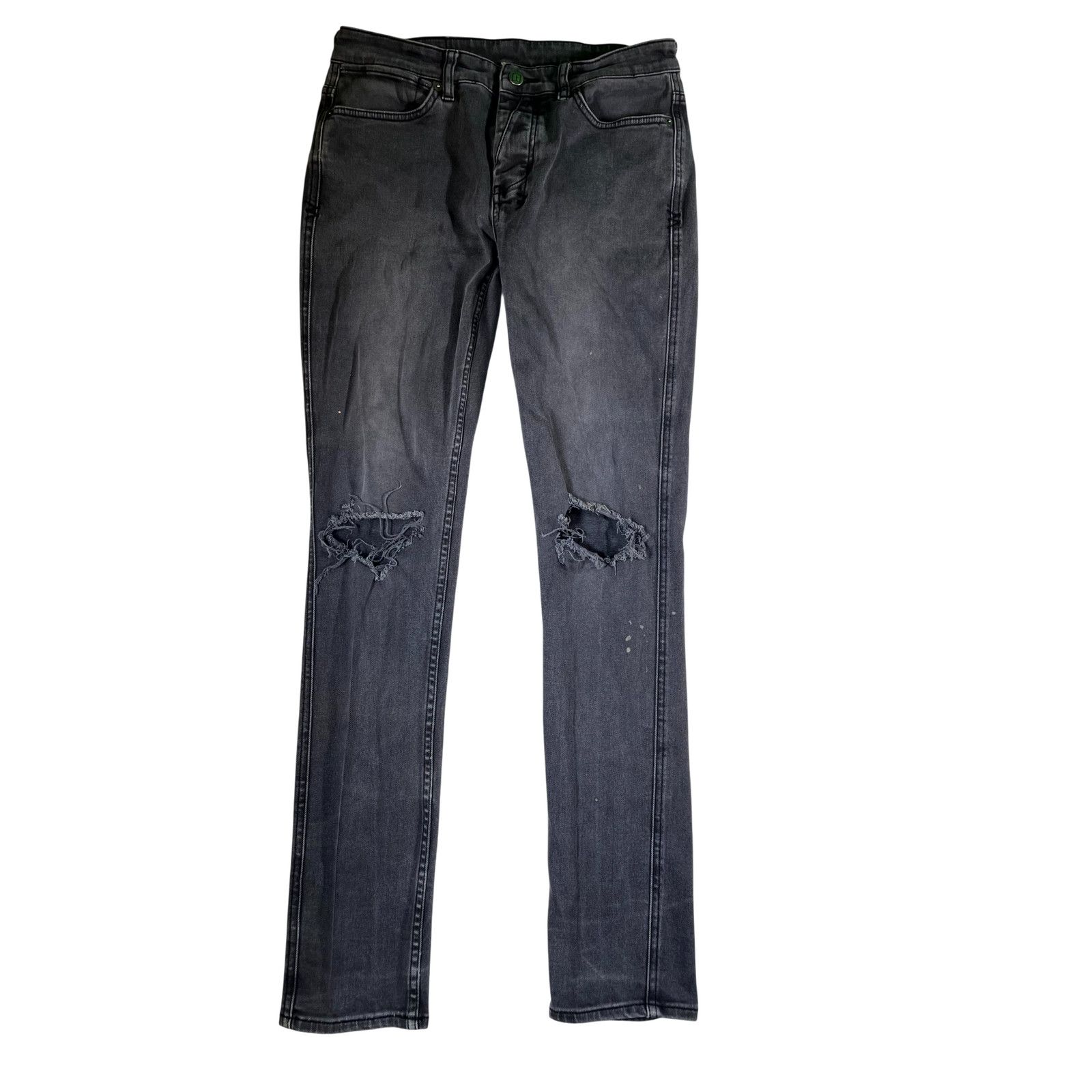 Ksubi Ksubi Ripped Grey Wash Jeans Size US 30 / EU 46 - 1 Thumbnail