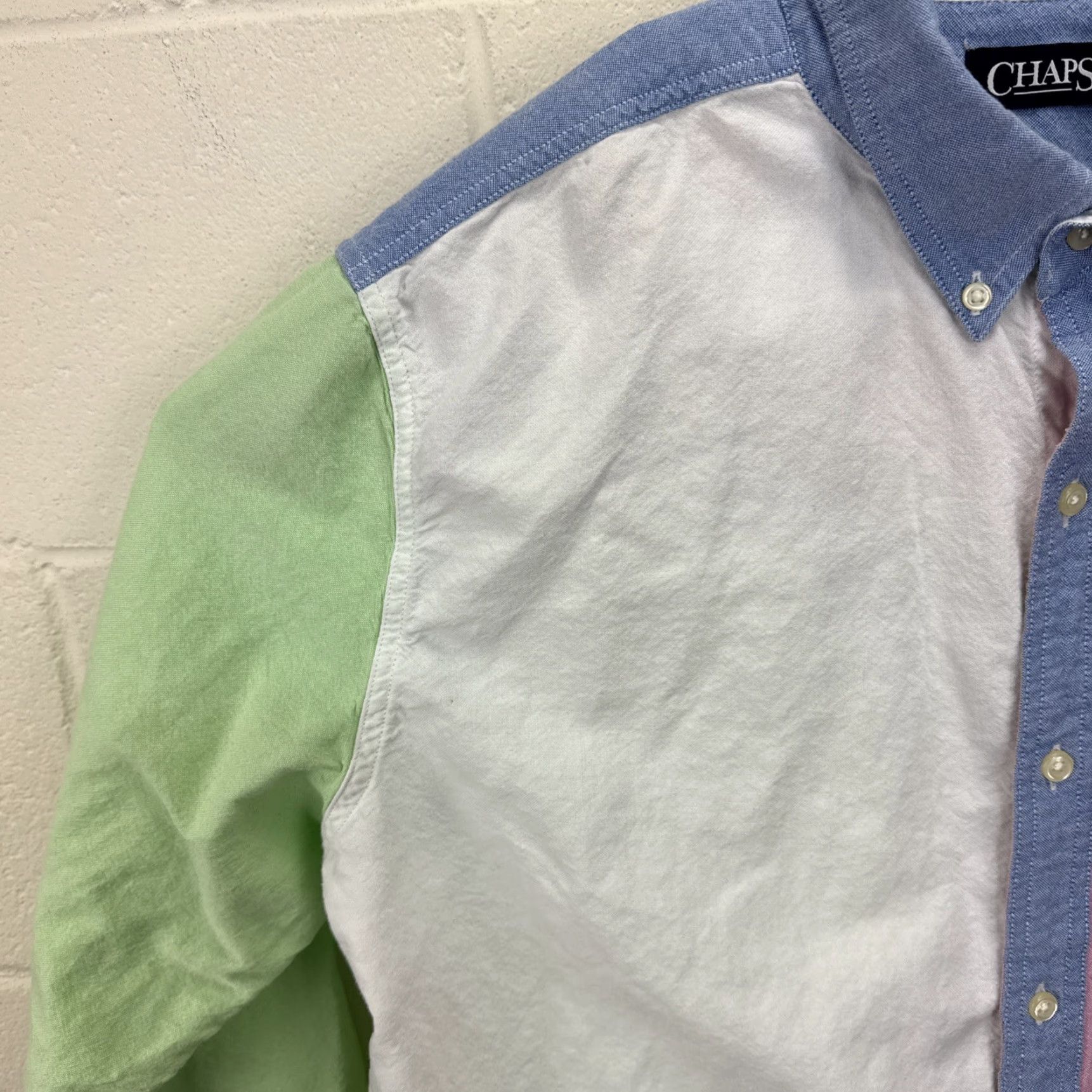 Chaps Chaps Shirt XL Mens Colorblock Oxford Button-Down Chambray Long Sleeve Multicolor Pocket Embroidered Classic Preppy Size US XL / EU 56 / 4 - 4 Thumbnail