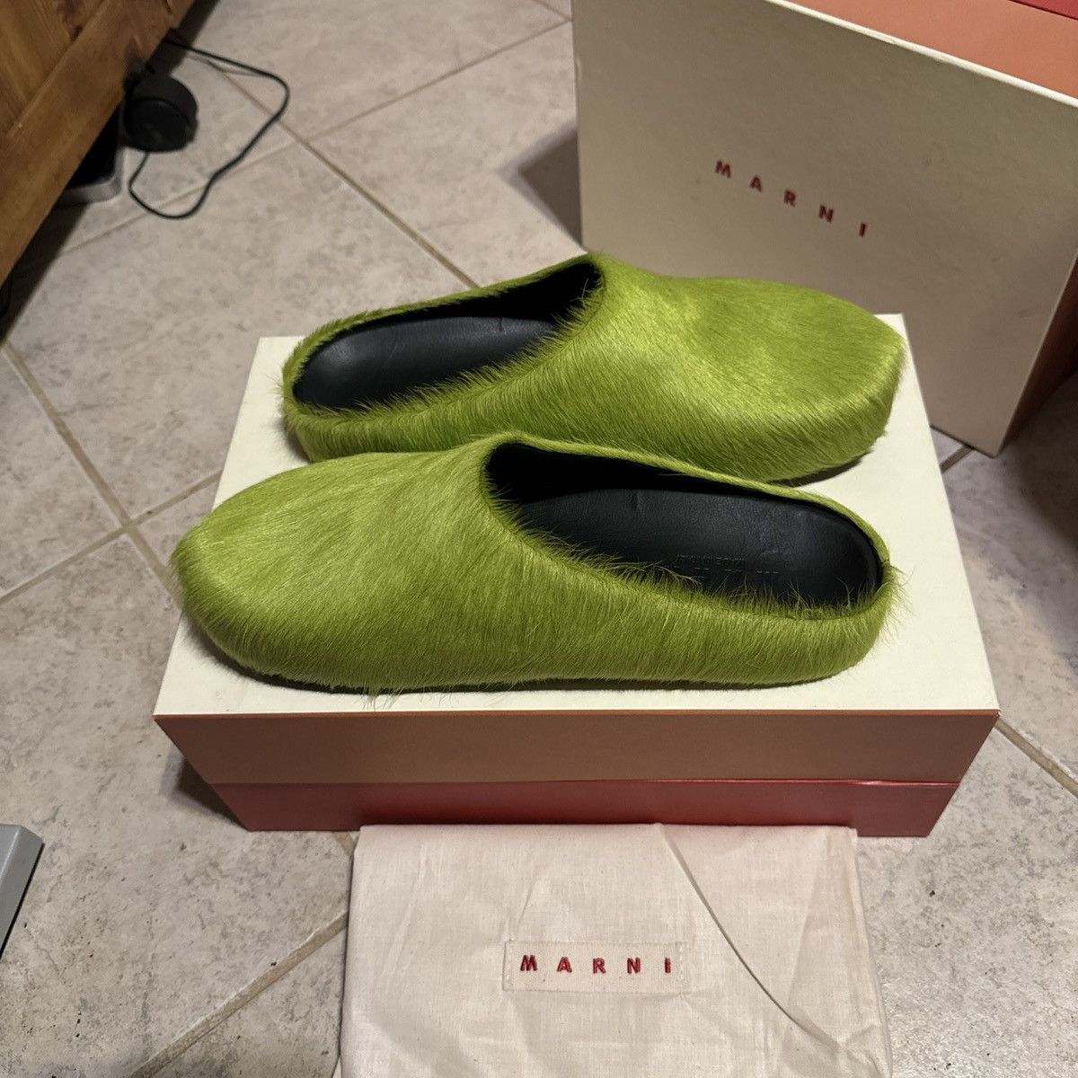 Marni Marni Long Haircalf Fussbett Sabot Lime Green 43/10 NWB Size US 10 / EU 43 - 2 Thumbnail