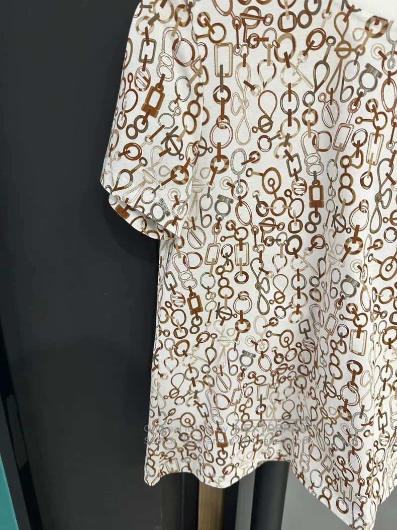 Hermes Hermes Short Sleeve T-shirt with Classic 'Rotating Rhythm' Size XS / US 0-2 / IT 36-38 - 9 Thumbnail