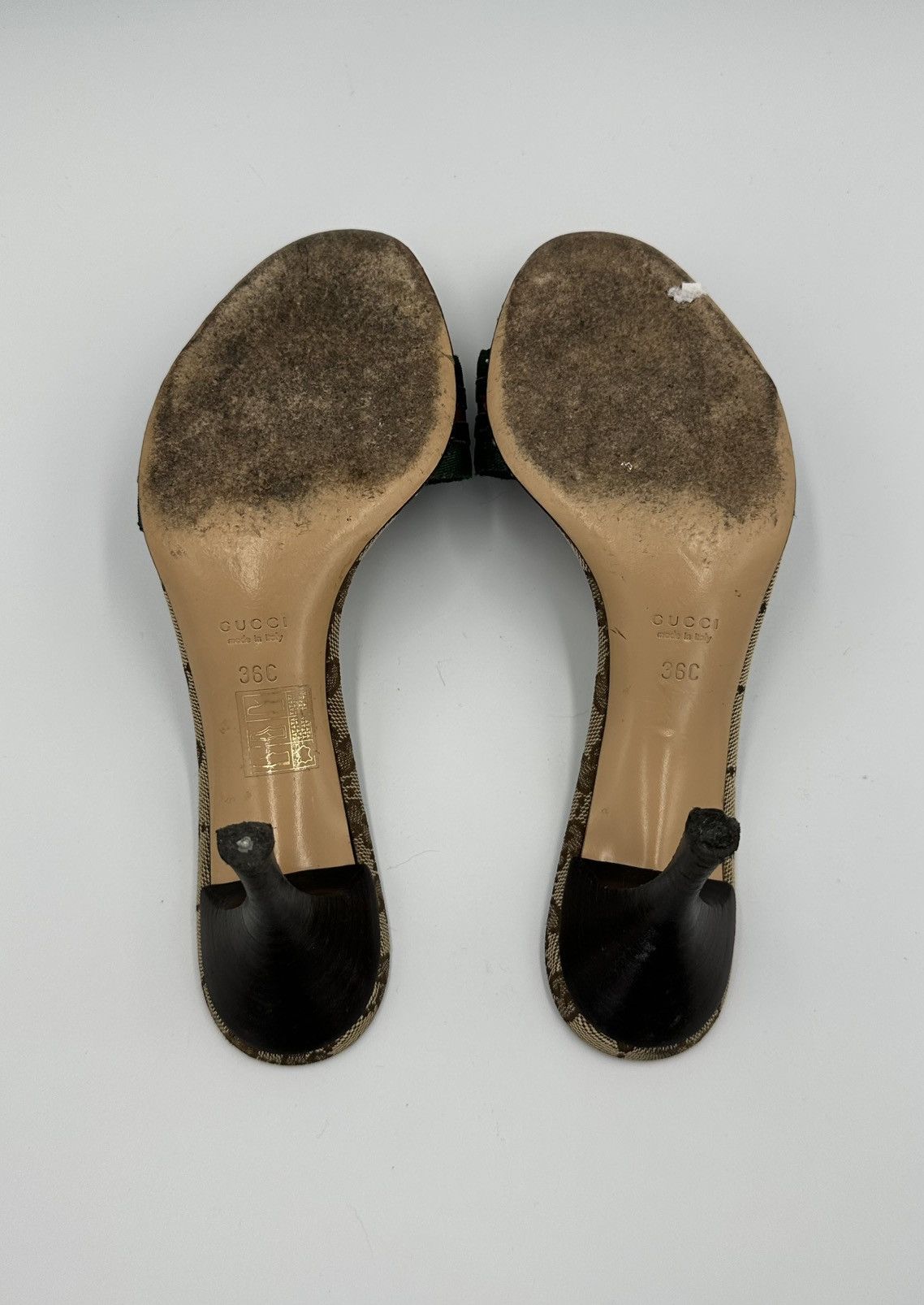 Gucci Gucci cloth heeled sandals monogram interlocking GG with box Size US 6 / IT 36 - 13 Thumbnail