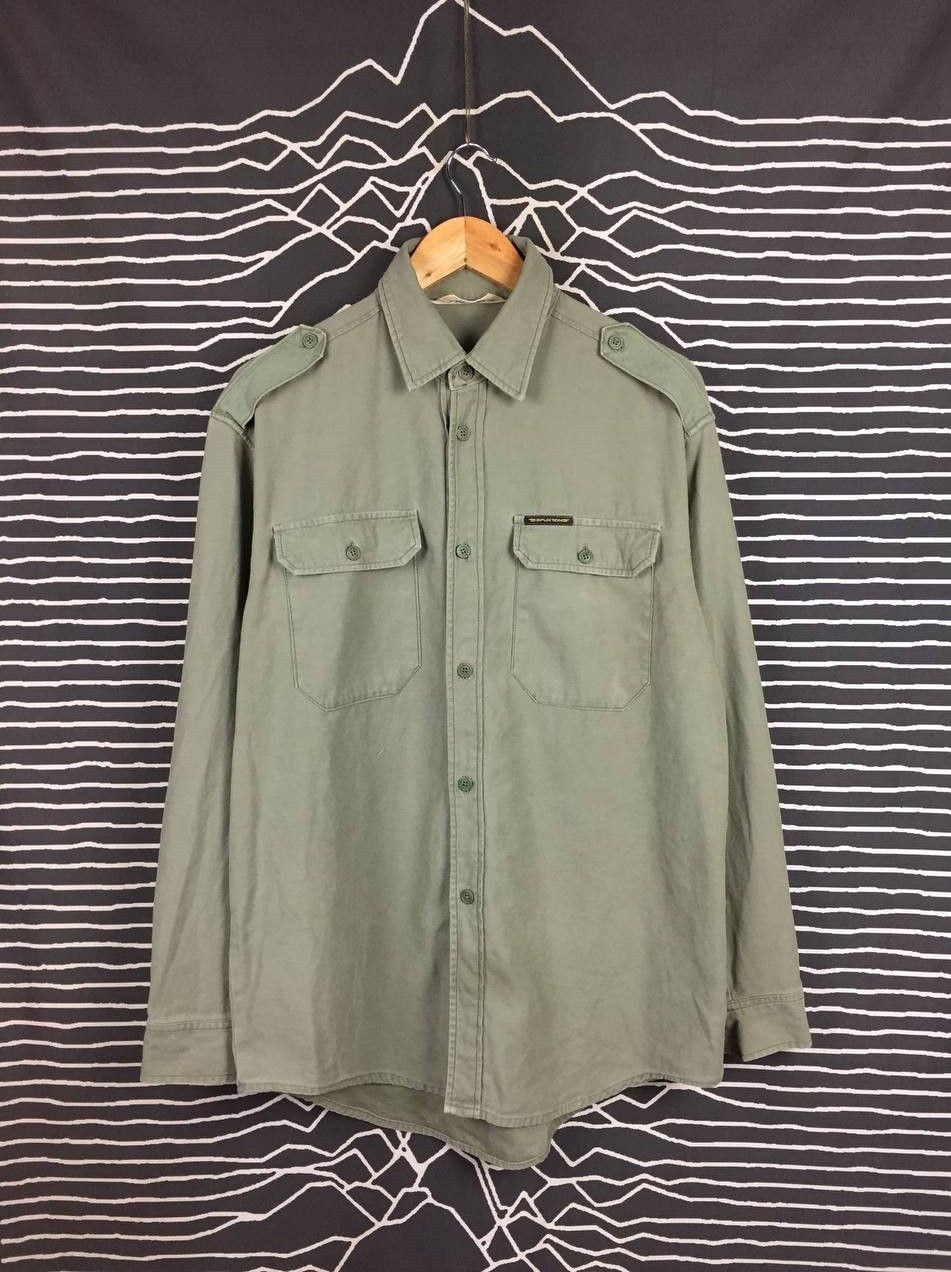 Japanese Brand Vtg Spurtion Olive Green Military Workwear Shirt Size US XL / EU 56 / 4 - 2 Thumbnail