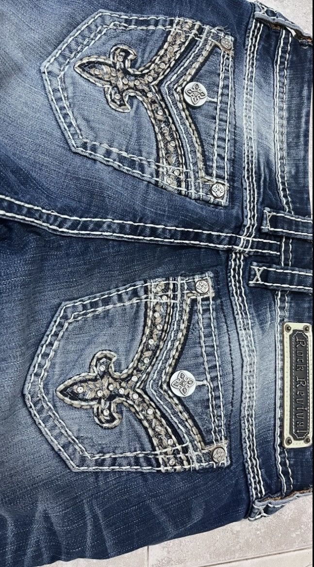 Rock Revival Rock Revival Daray skinny y2k jeans crazy embroidery Size 30" / US 8 / IT 44 - 3 Thumbnail
