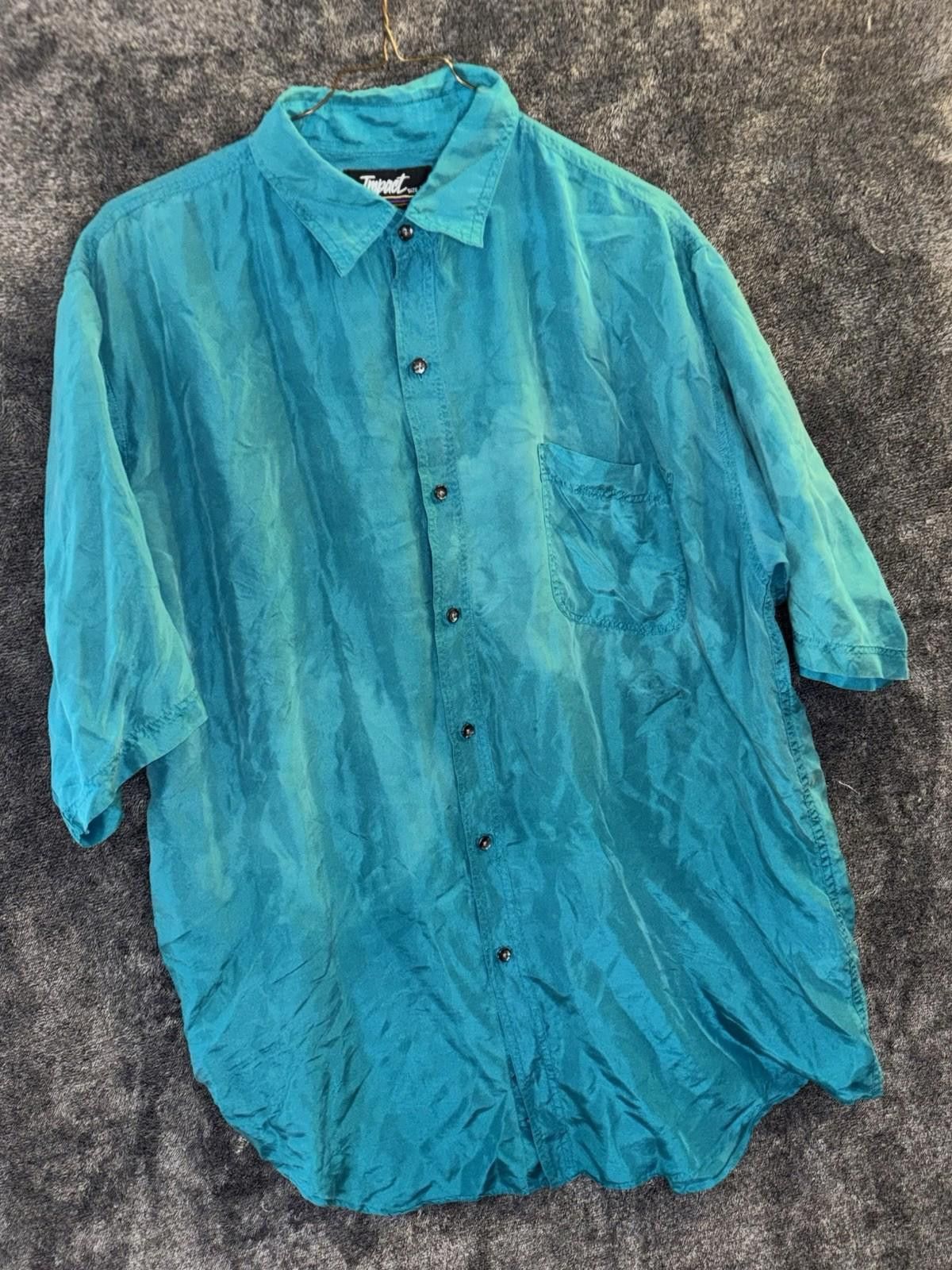 Other Impact Vintage 90s Silk Button-Up Shirt Size US L / EU 52-54 / 3 - 2 Thumbnail