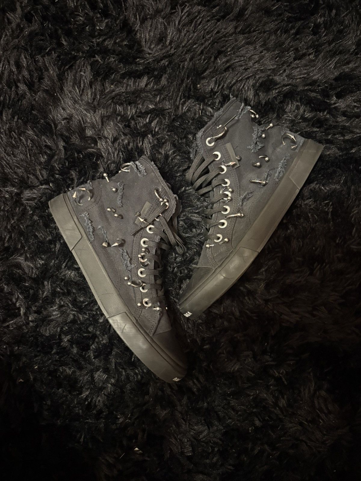 Balenciaga Balenciaga pierced destressed paris high tops + backpack Size US 10 / EU 43 - 2 Thumbnail