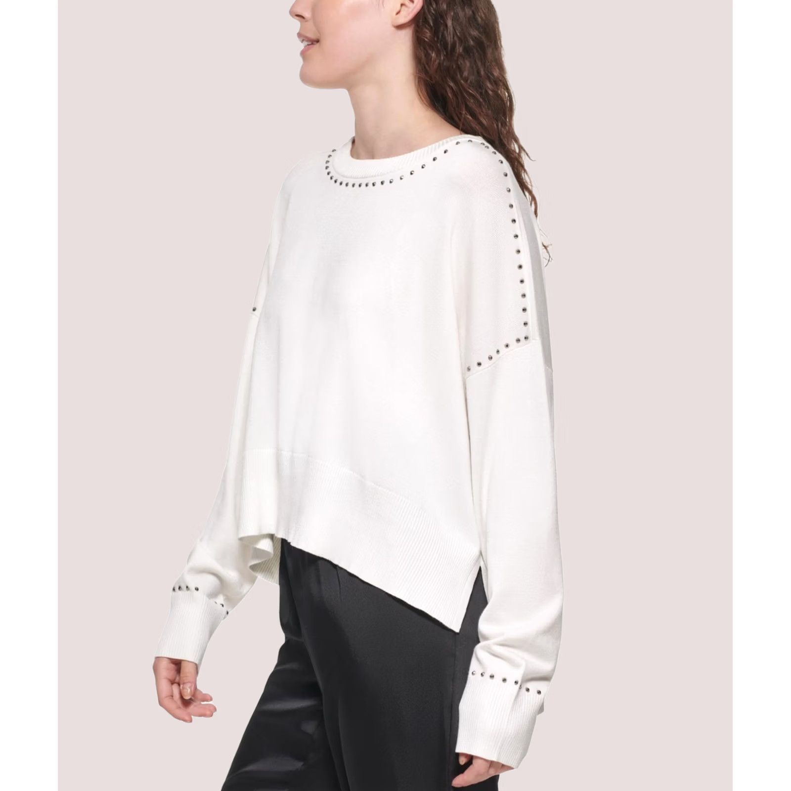DKNY DKNY Womens white Crewneck Pullover Sweater L Size L / US 10 / IT 46 - 1 Thumbnail