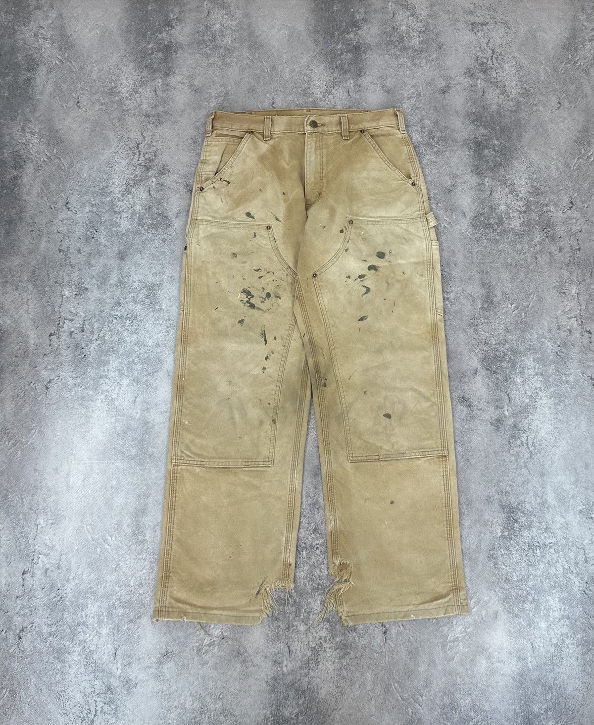 Carhartt Vintage 90s Carhartt USA Double Knee Distressed Work Pants Size US 32 / EU 48 - 1 Thumbnail