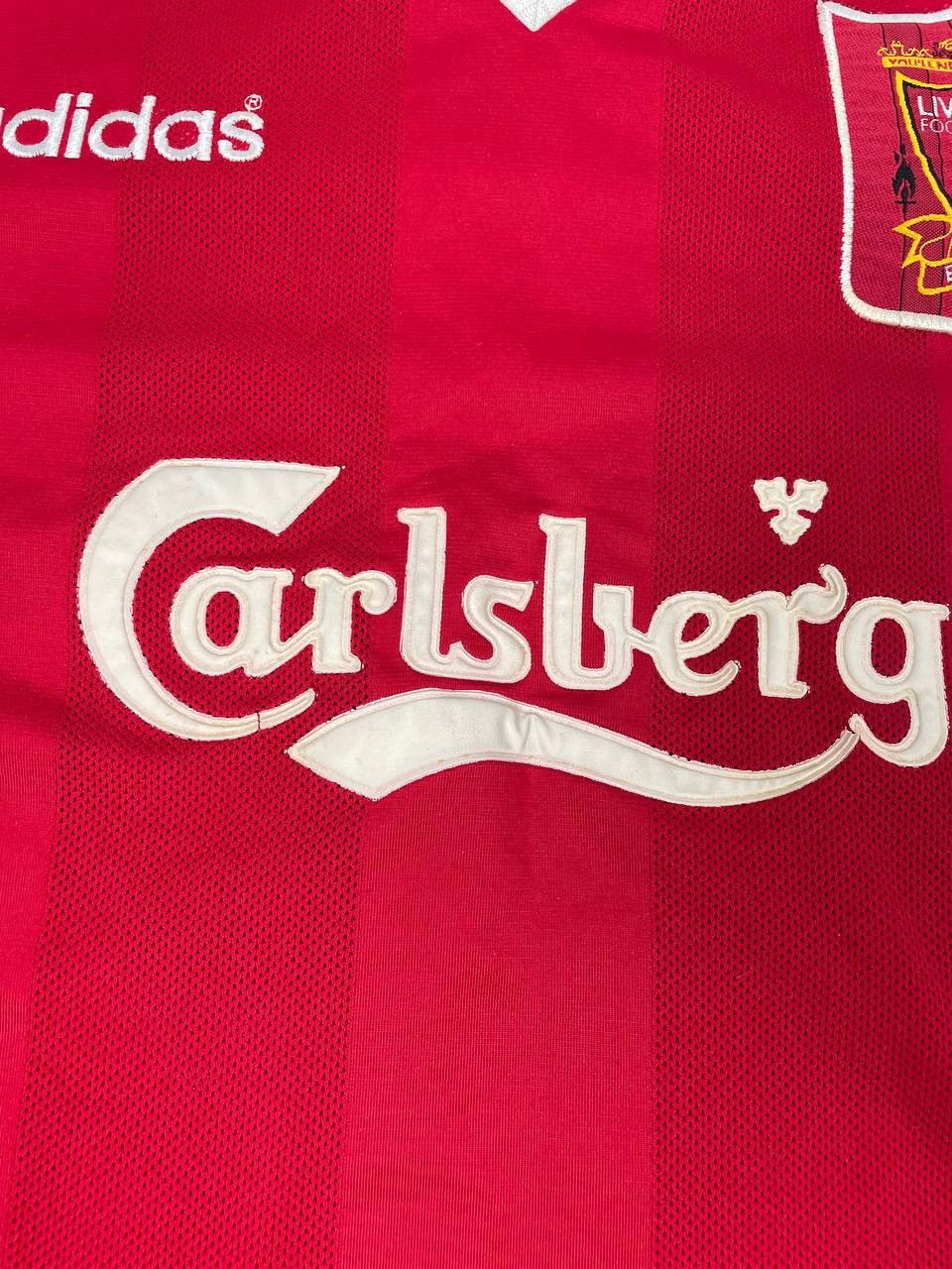 Adidas Vintage Adidas Liverpool 1995 1996 Home Shirt Soccer Jersey Size US XL / EU 56 / 4 - 5 Thumbnail
