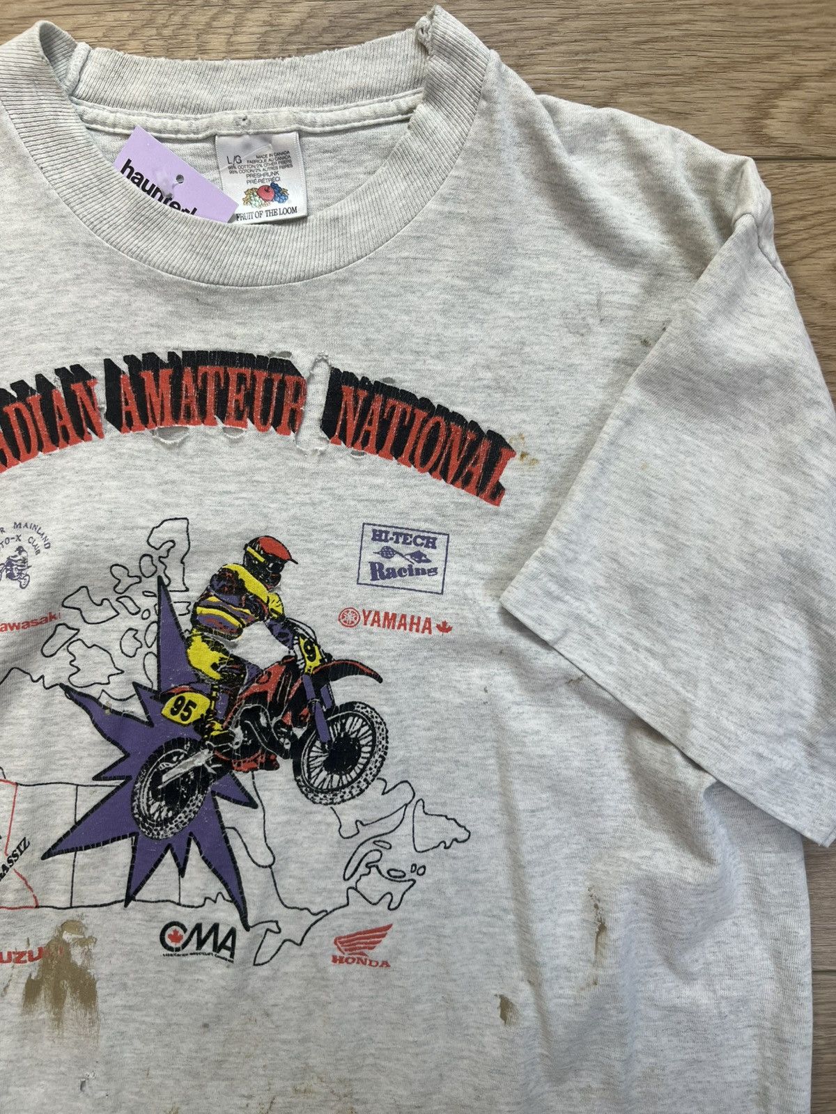 Vintage 80s 90s thrashed faded dirt bike t shirt Size US M / EU 48-50 / 2 - 4 Thumbnail