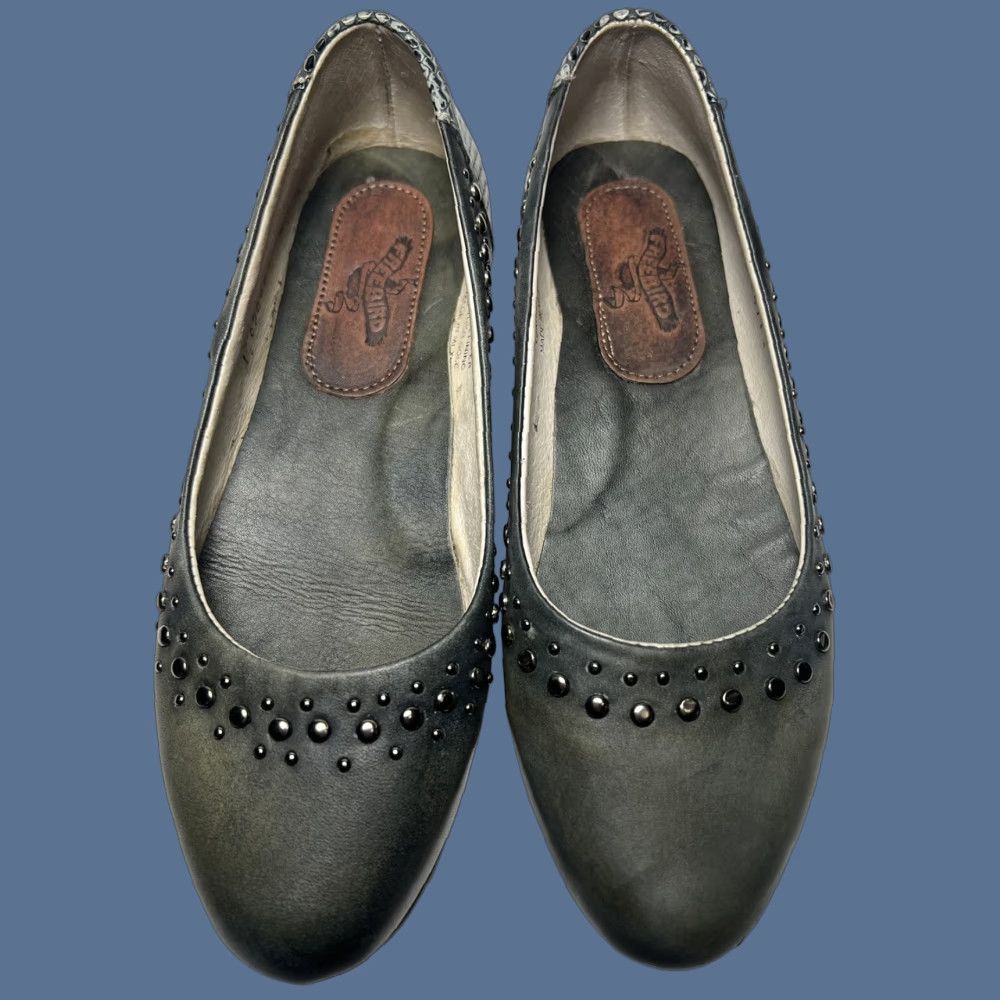 FREEBIRD NICE! Studded Freebird Ballet Flats Leather Gray Size 7 6.5 Womens Flats Gunmetal Gray Ballet Upper Leather Accents Studded 9.75 inches Size US 7 / IT 37 - 1 Thumbnail