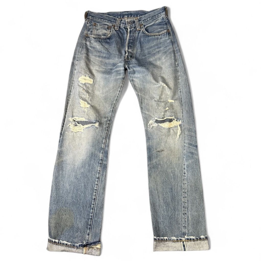 Levi's Vintage Clothing Levis E Selvedge 501 USA Distressed Aging Wash Denim W30 Size US 30 / EU 46 - 1 Thumbnail