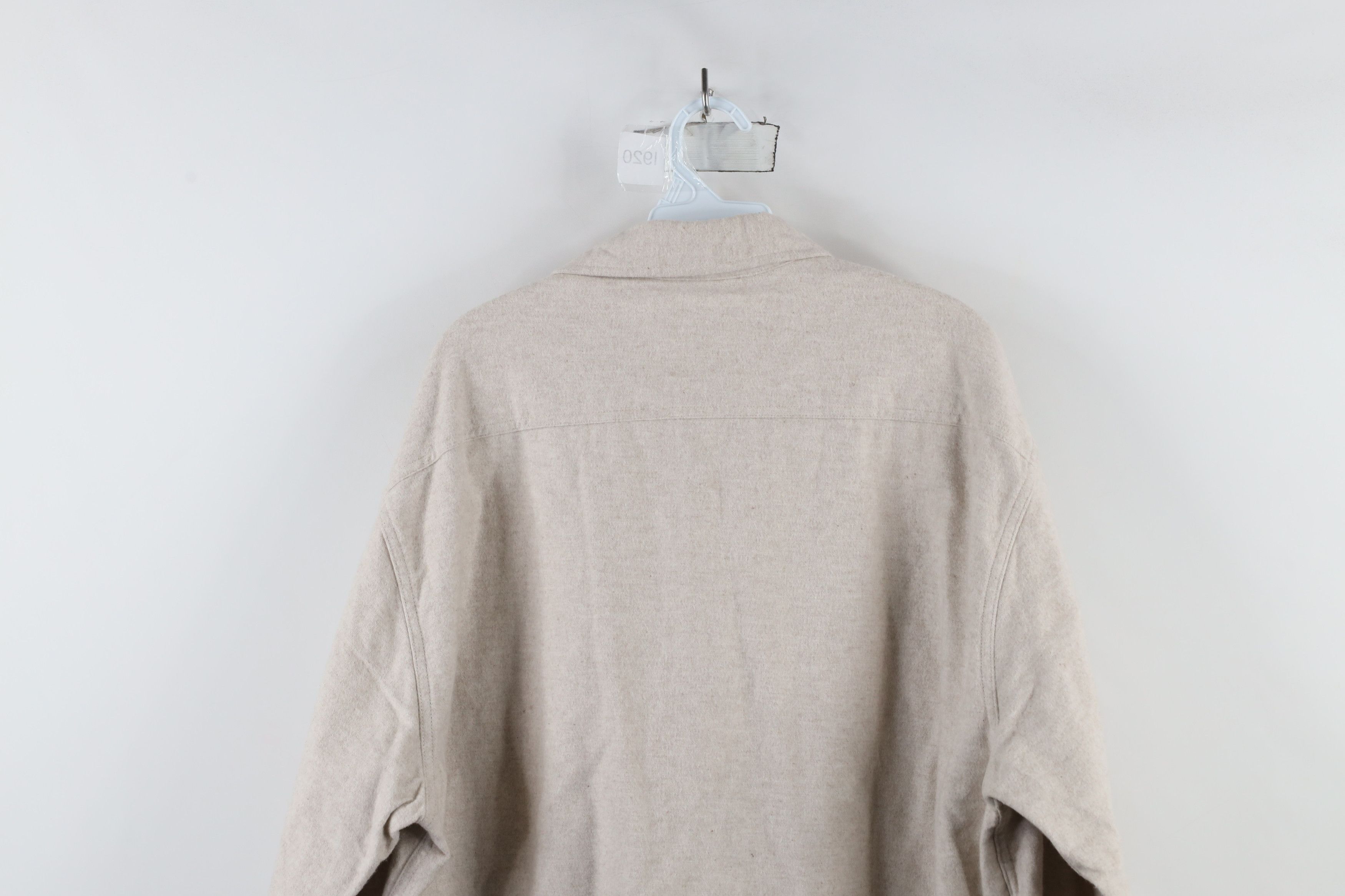 Vintage Vintage 90s Streetwear Chamois Cloth Button Shirt Beige Size US L / EU 52-54 / 3 - 14 Thumbnail