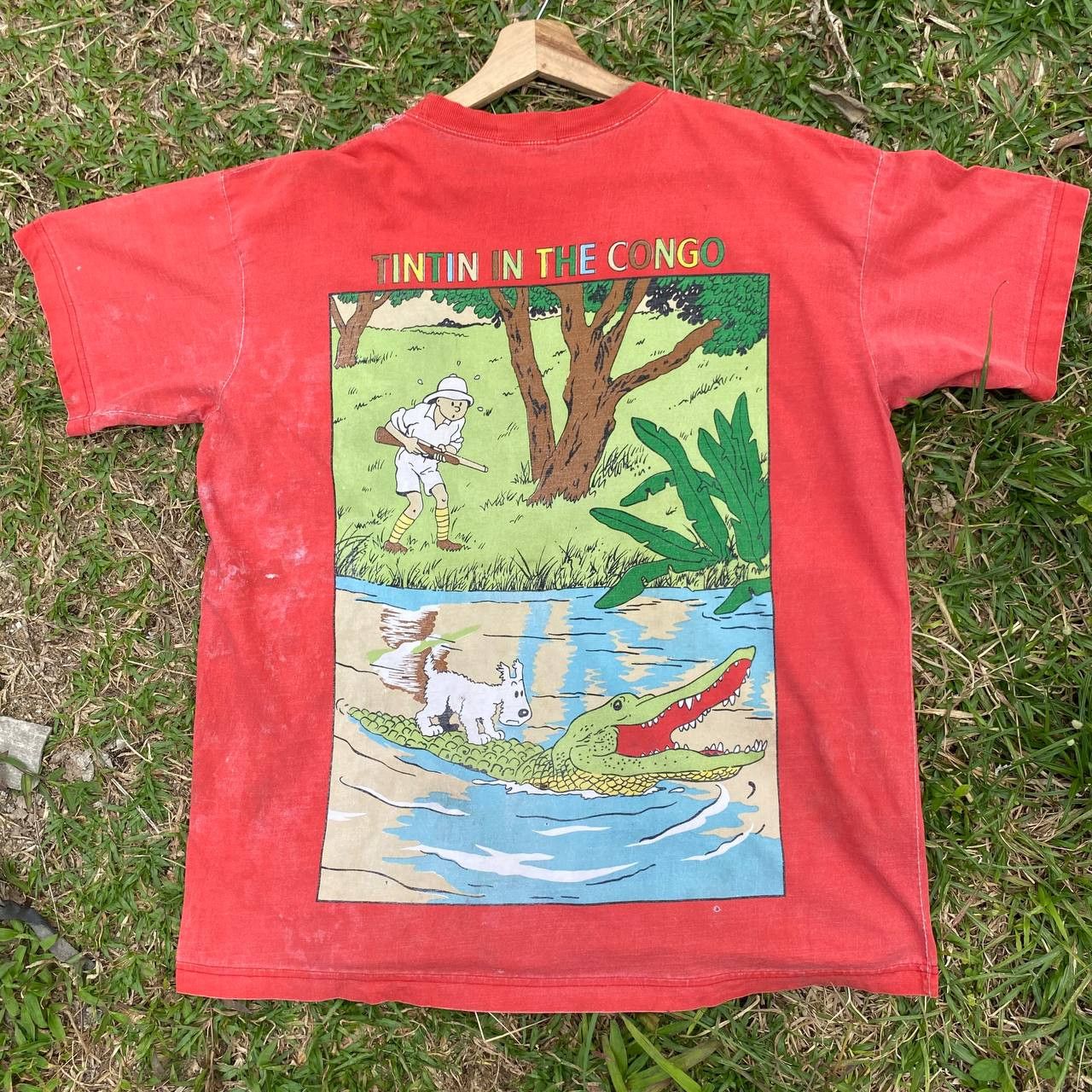 Cartoon Network Rare vintage Cartoon Tintin Distressed Tee Size US L / EU 52-54 / 3 - 22 Thumbnail