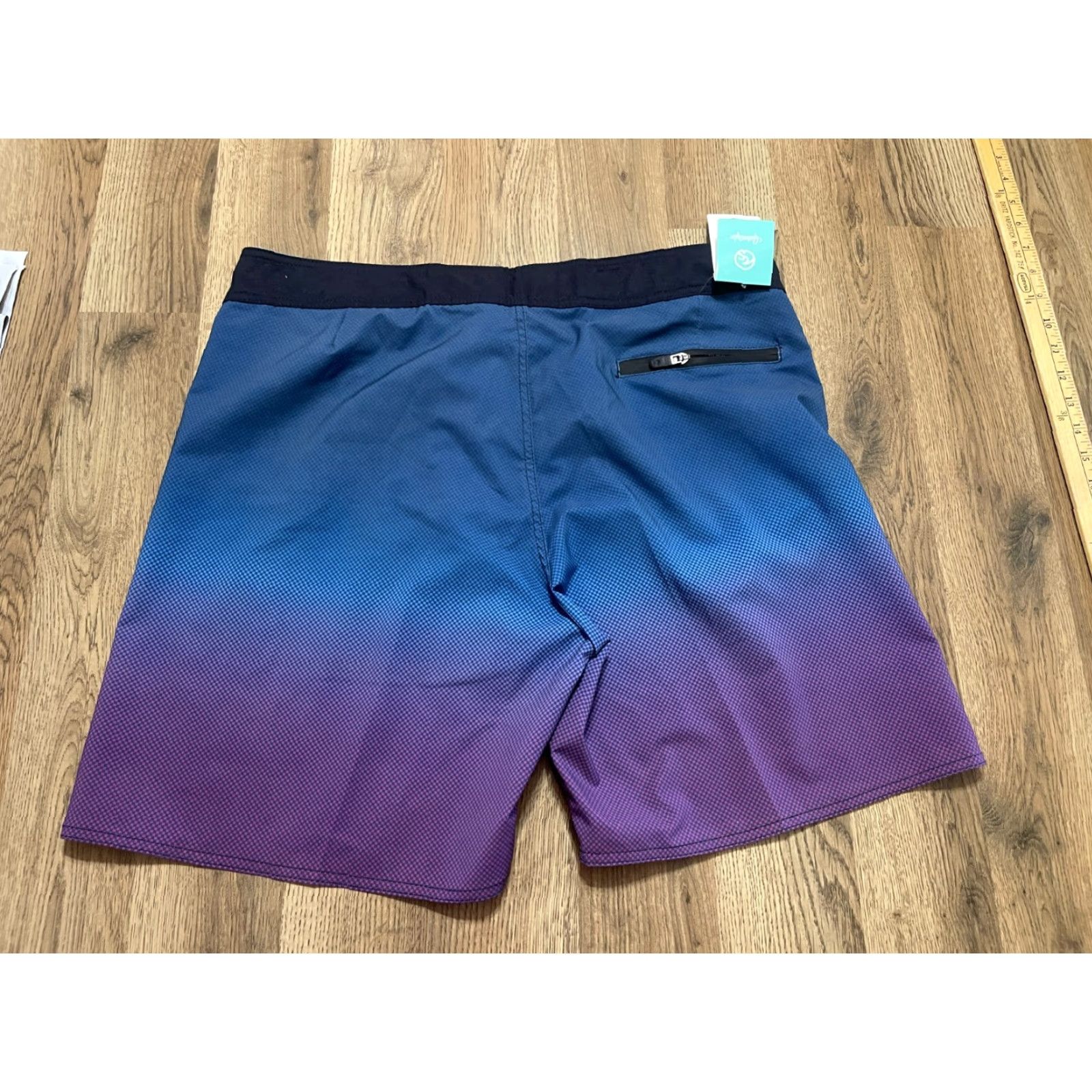Vintage NWT Desde Mexico Shorts Men's 38 Blue Black Purple Swim Trunks Size US 38 / EU 54 - 2 Thumbnail