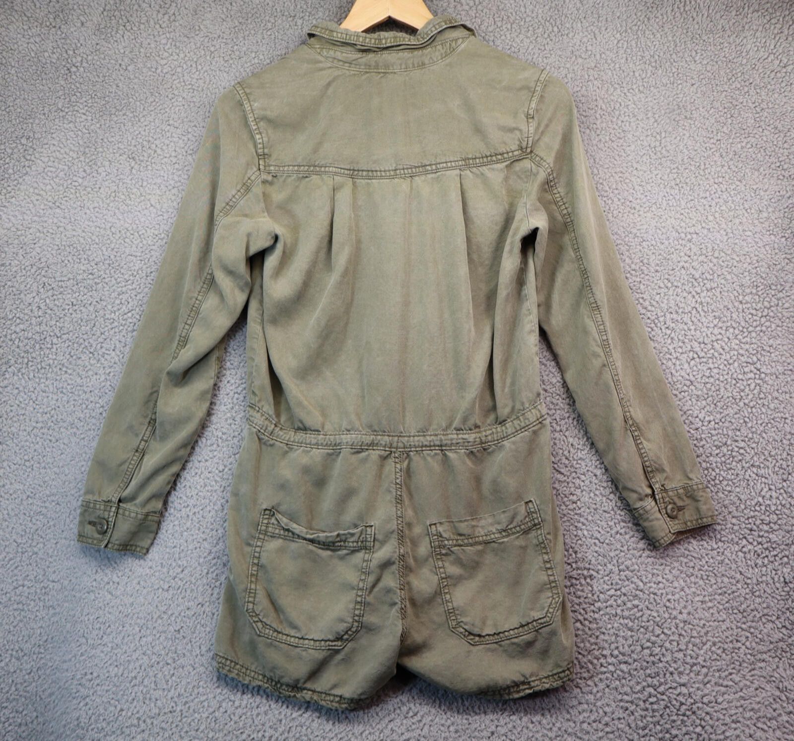American Eagle Outfitters American Eagle sz 0 army green long sleeve romper shorts y2k Size 25" / US 0 / IT 36 - 8 Thumbnail