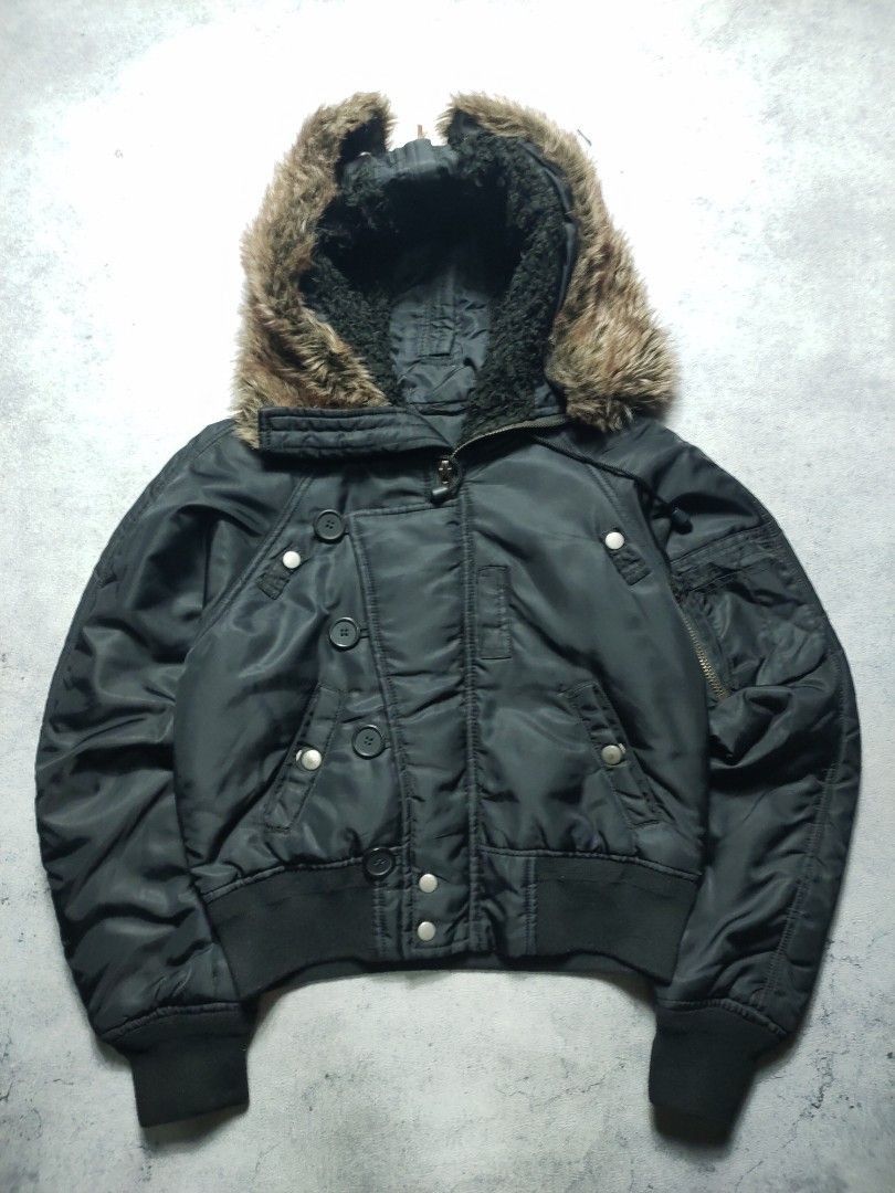 Japanese bomber fur retro punk jacket