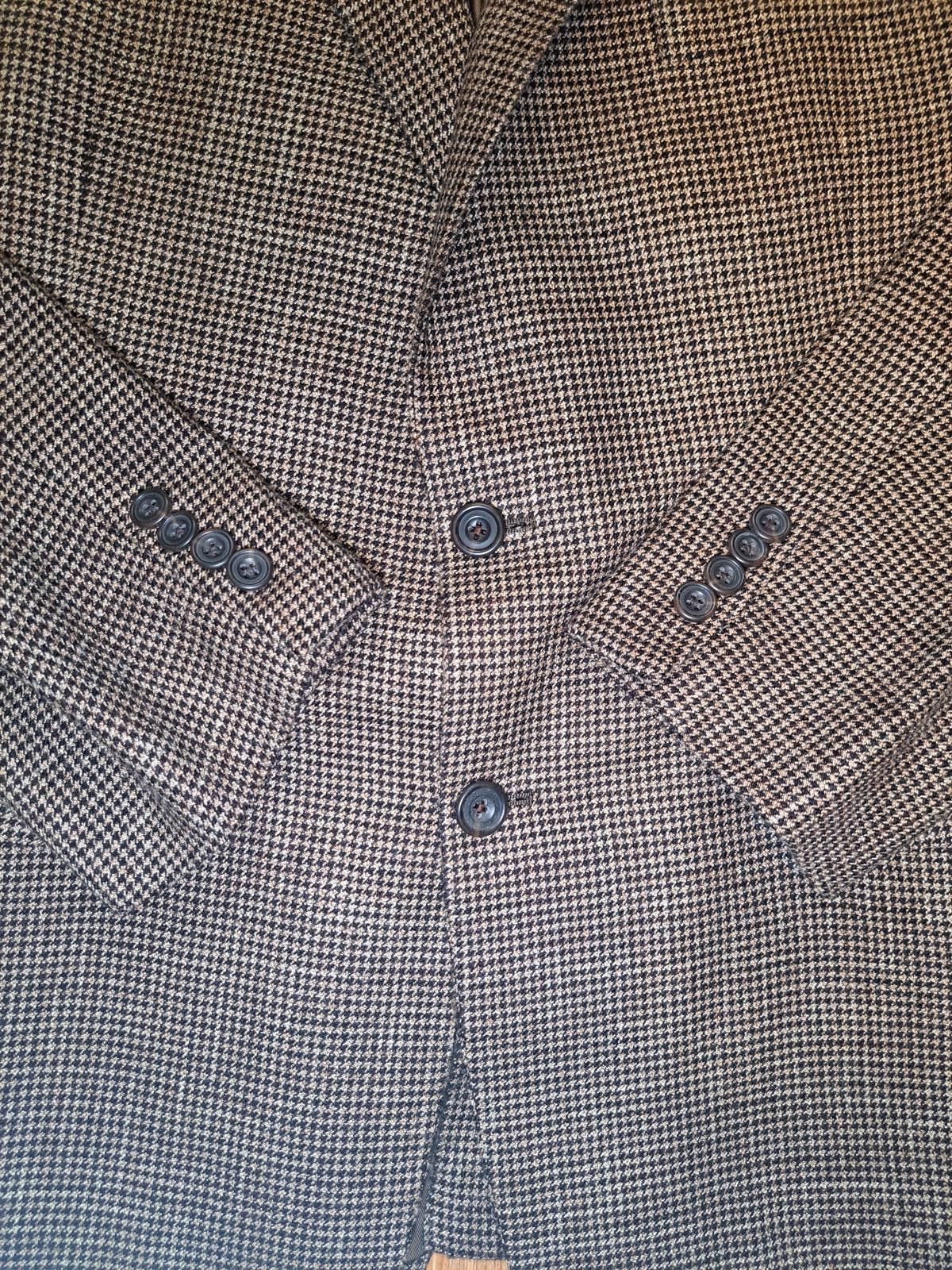 Hickey Freeman Hickey Freeman Sport Coat Mens 44S Brown Houndstooth Wool Size 44S - 5 Thumbnail