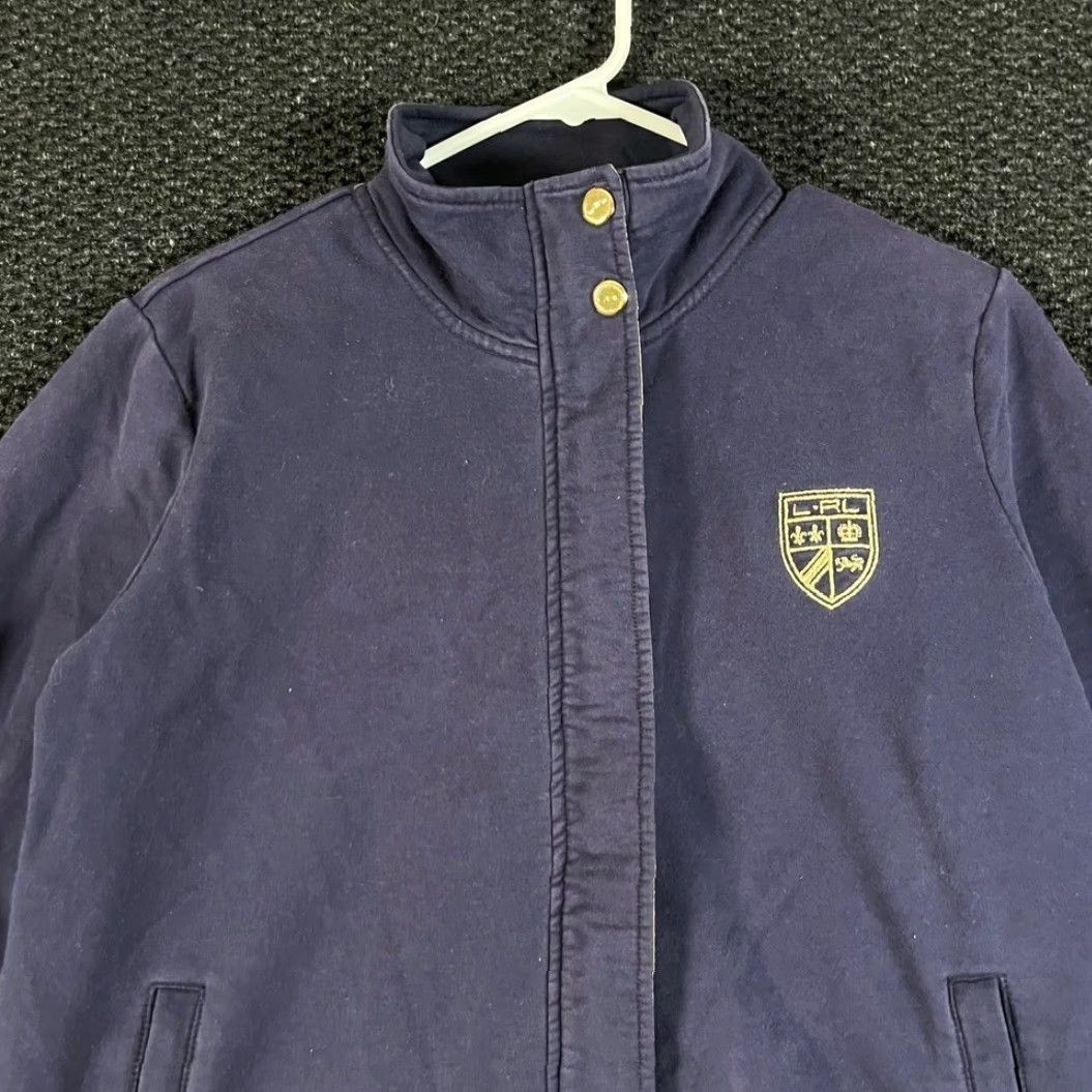 Ralph Lauren VINTAGE Lauren Ralph Lauren Zip Up Logo Jacket Blue Women's Large Size L / US 10 / IT 46 - 2 Thumbnail