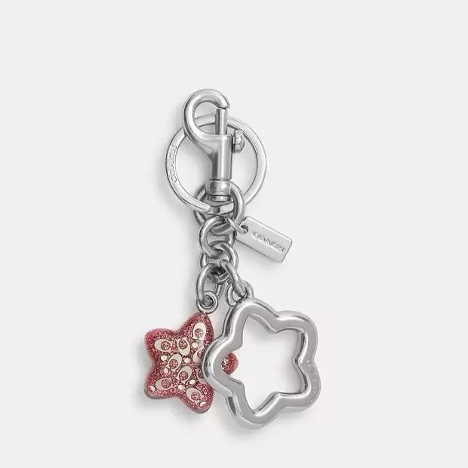 Coach NWT Coach Metal Star Bag Charm Key Ring CW489 Pink Petal Size ONE SIZE - 4 Thumbnail