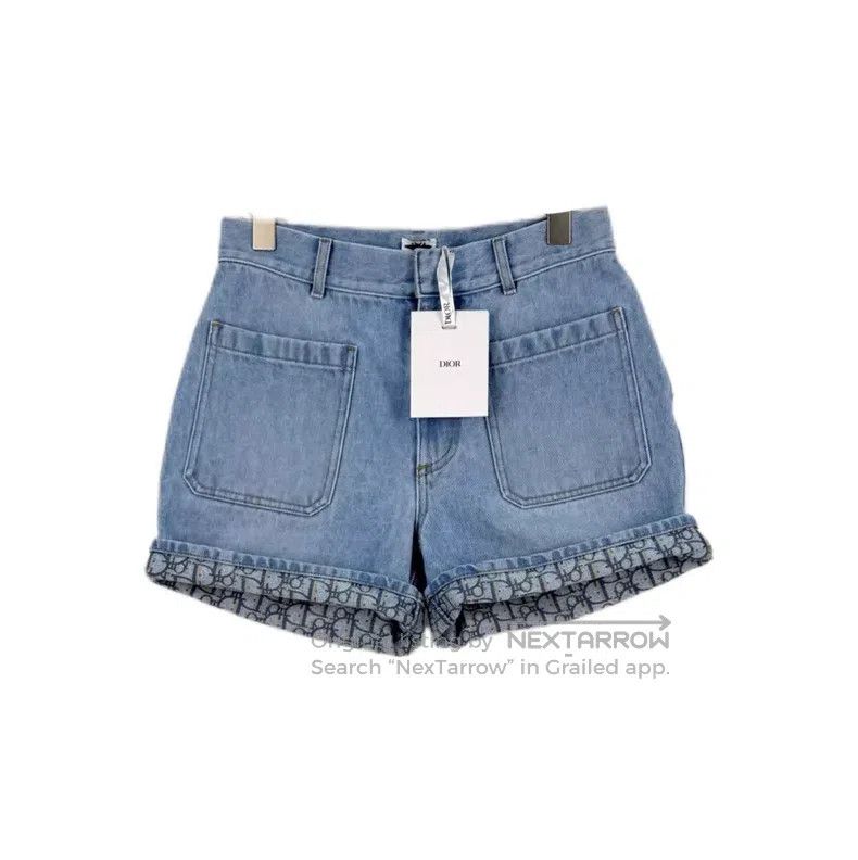 Dior Dior Blue water-washed full-print denim shorts Size 42" / US 20 - 1 Thumbnail