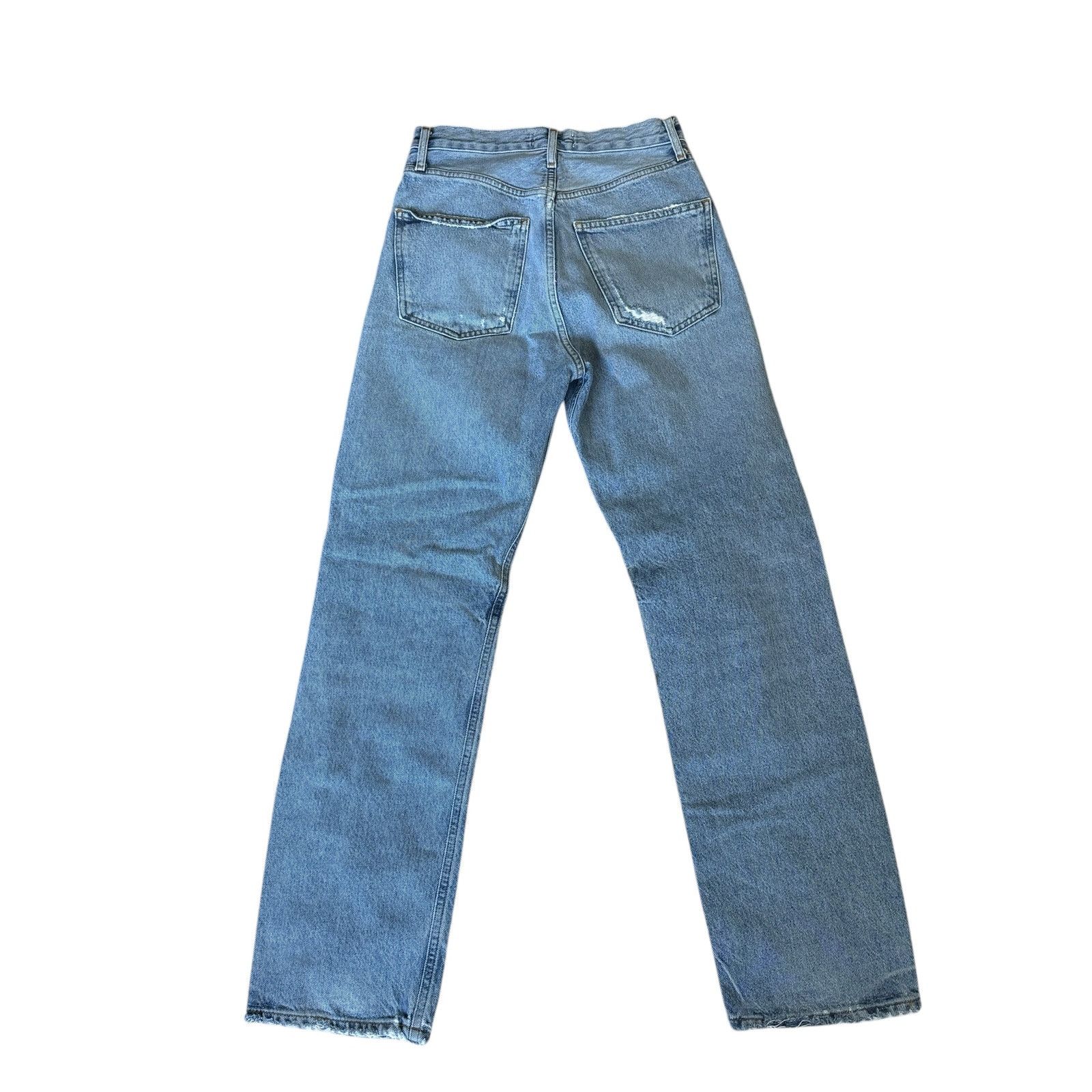 Agolde AGOLDE 90s Mid Rise loose Jean Major Wash Distressed Size 23" - 3 Thumbnail