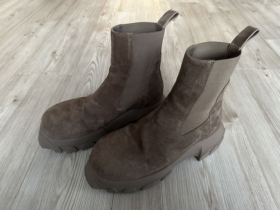 Rick Owens Tractor Boots Dust Suede | Grailed